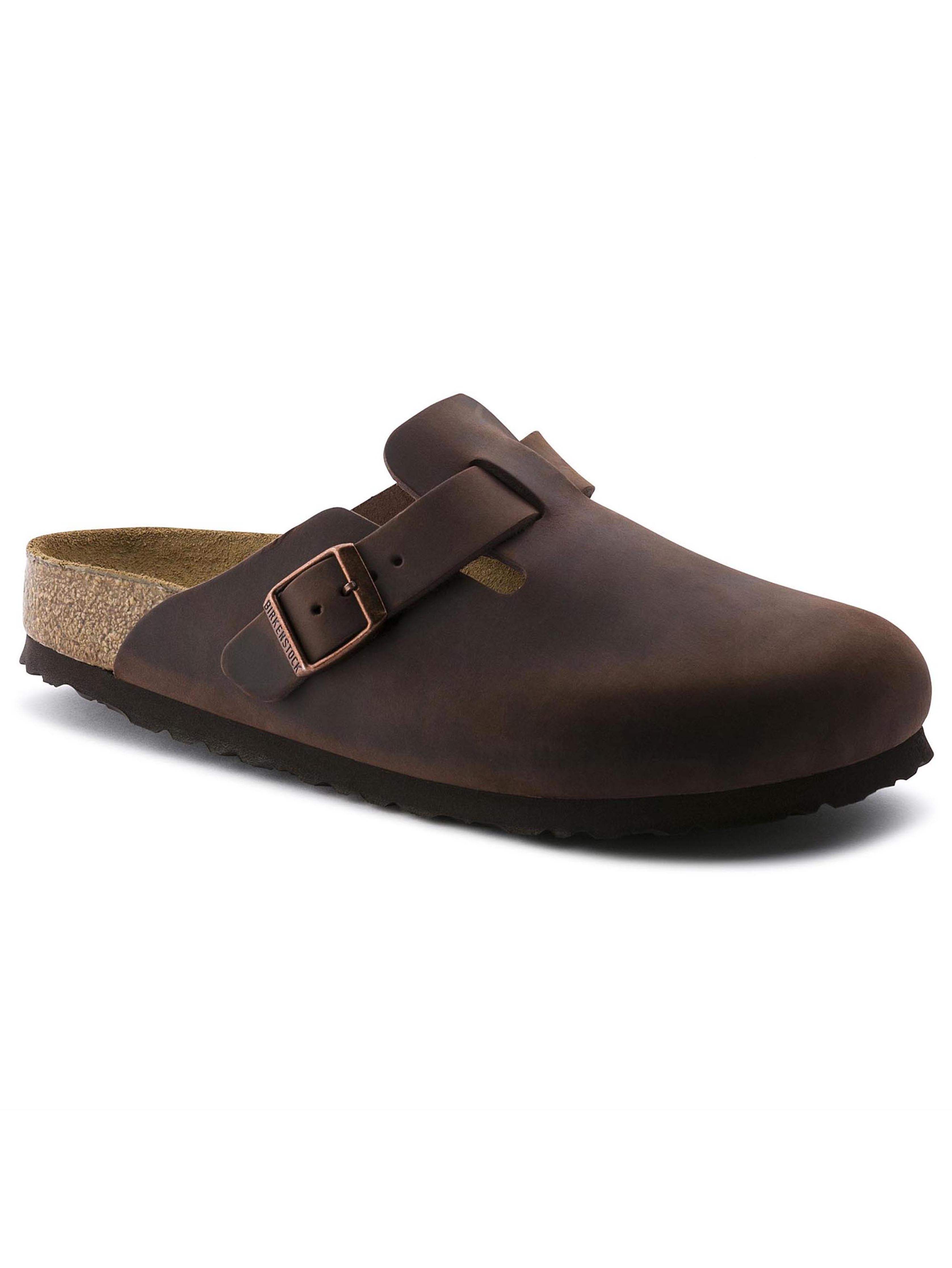 Women's Birkenstock Boston Clog Soft Footbed - Oiled Leather Habana
