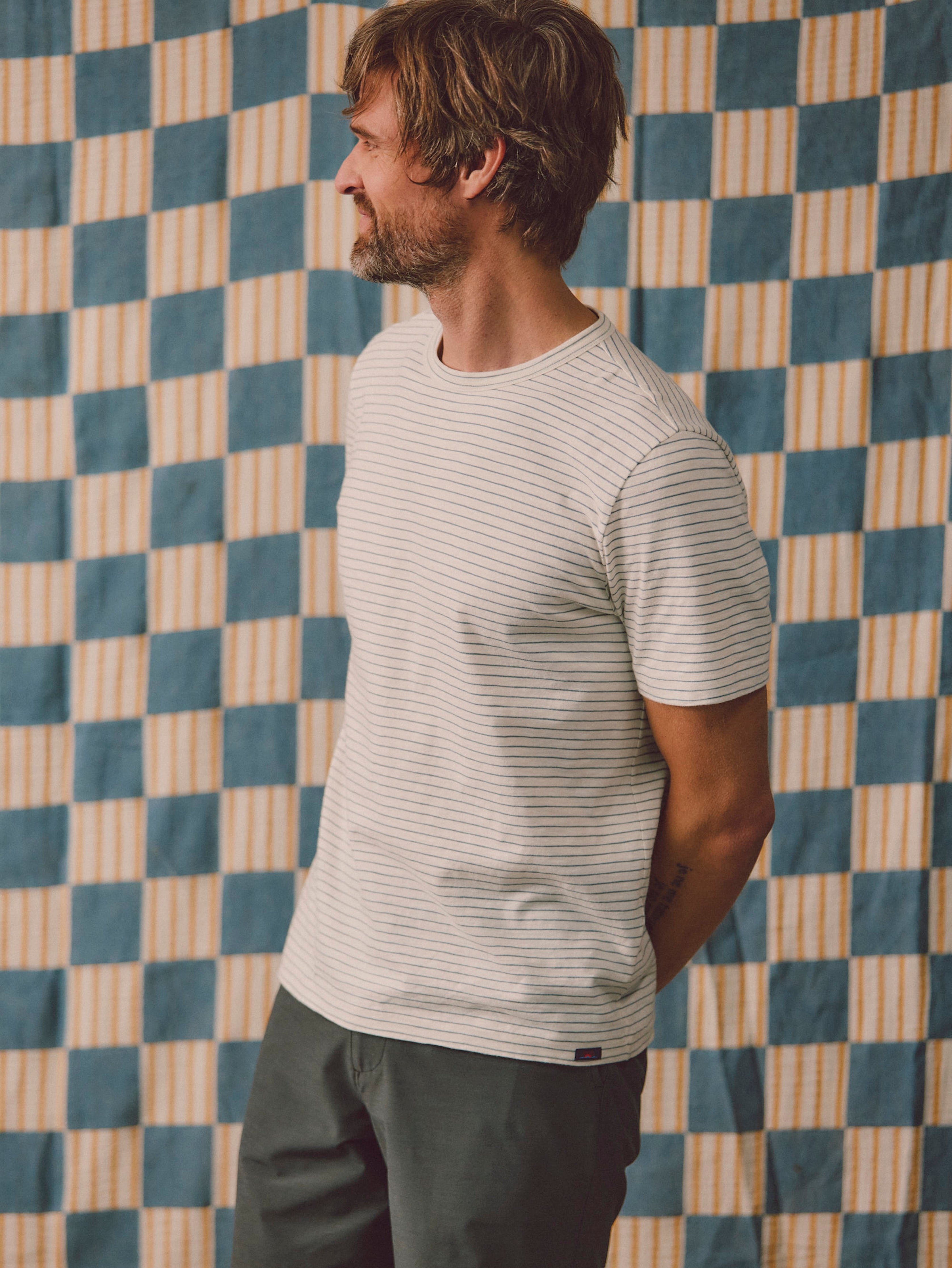 Sunwashed Tee - Cream Flint Stripe