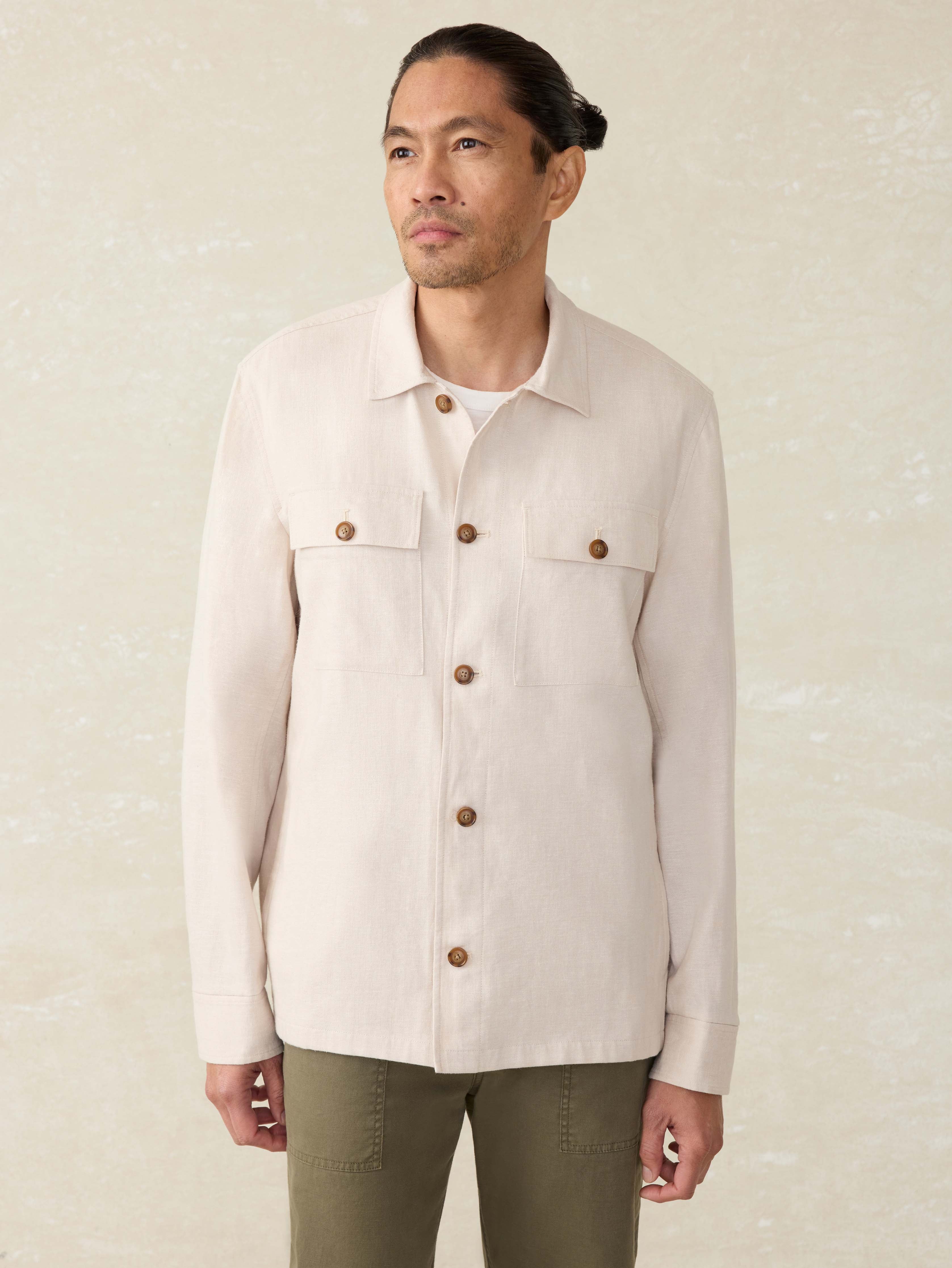 Movement™ Linen Shirt Jacket - Dorset Sand