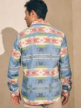 Doug Good Feather Canyon Overshirt - Cobalt Star Nation(Cobalt Star Nation,XS)