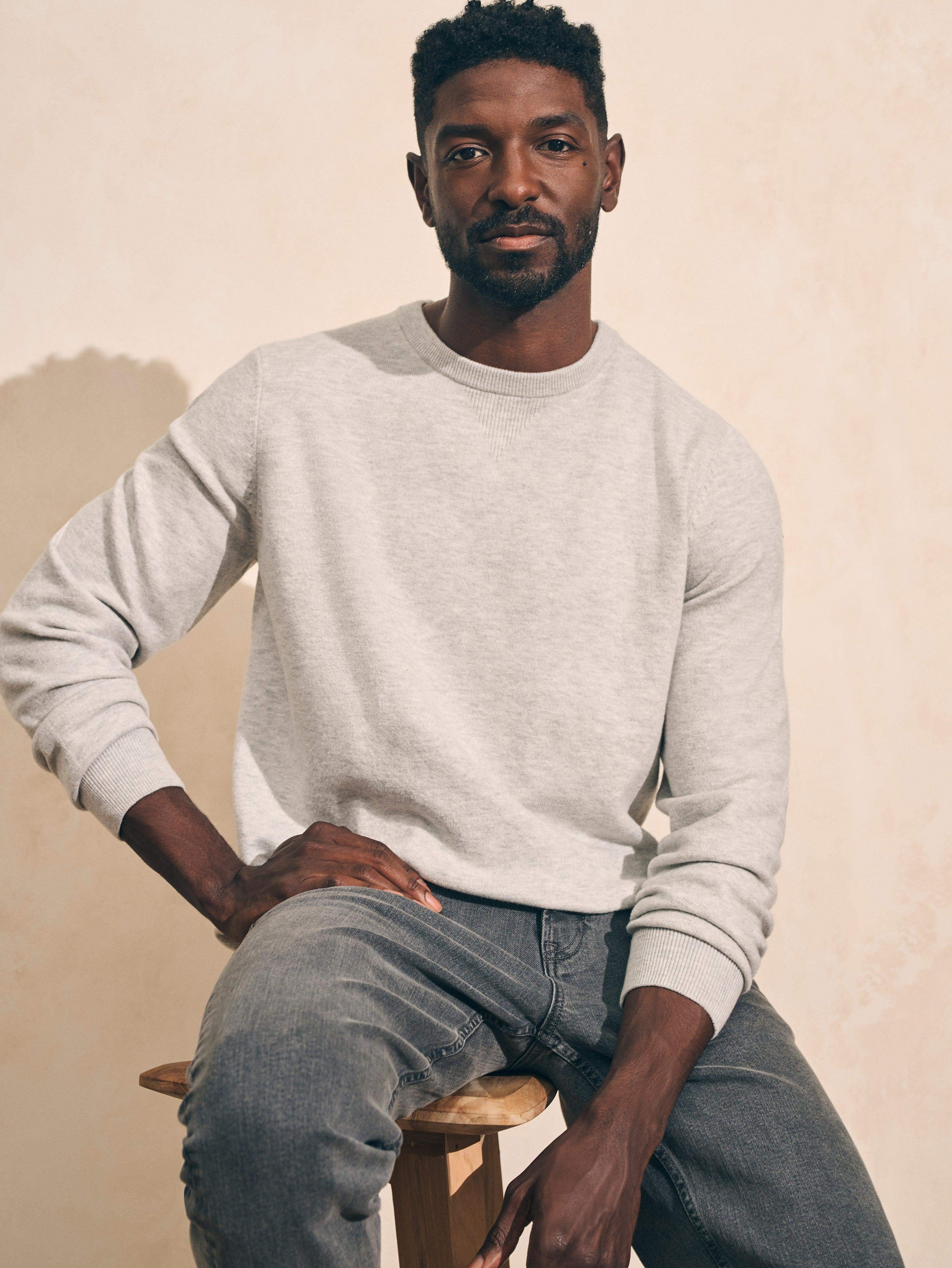 Mountain Crew Sweater (Tall) - Ivory Ice Heather
