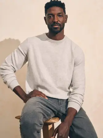 Mountain Crew Sweater (Tall) - Ivory Ice Heather