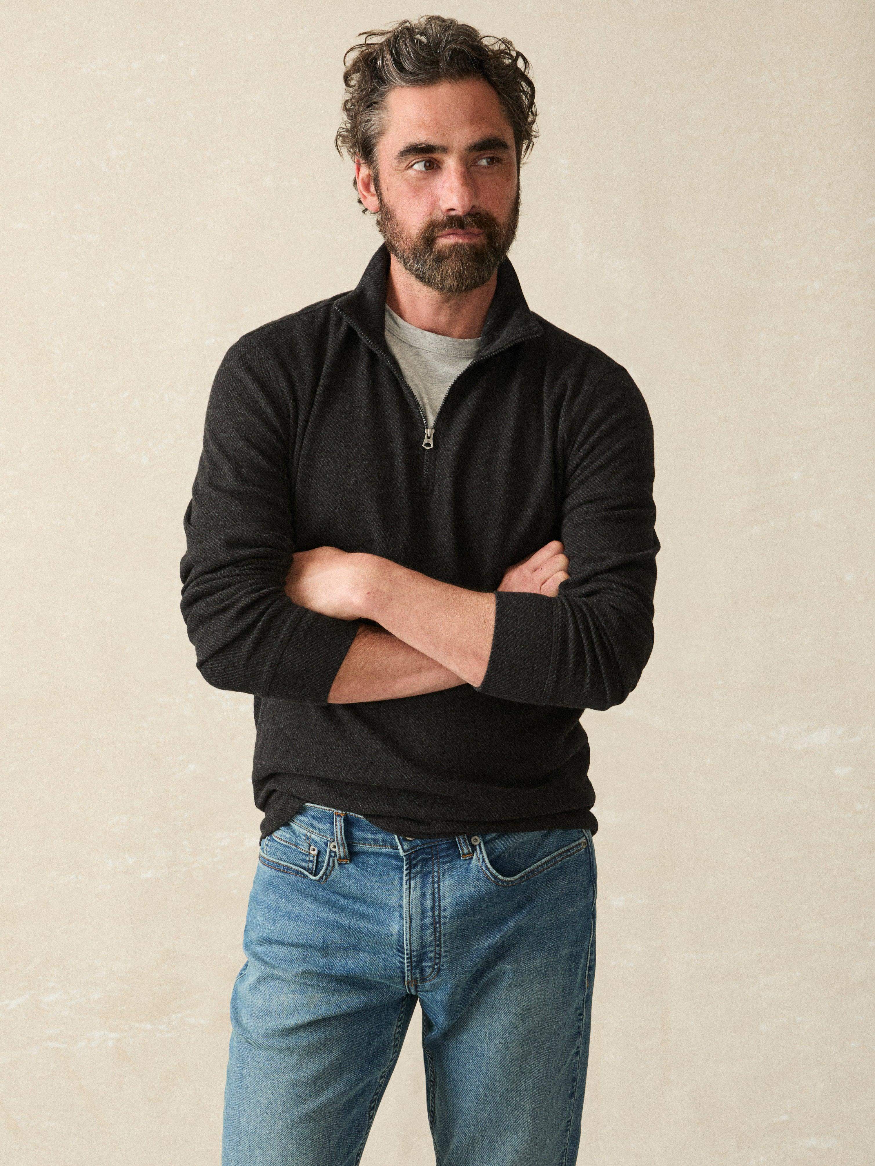 Legend™ Sweater Quarter Zip - Heathered Black Twill