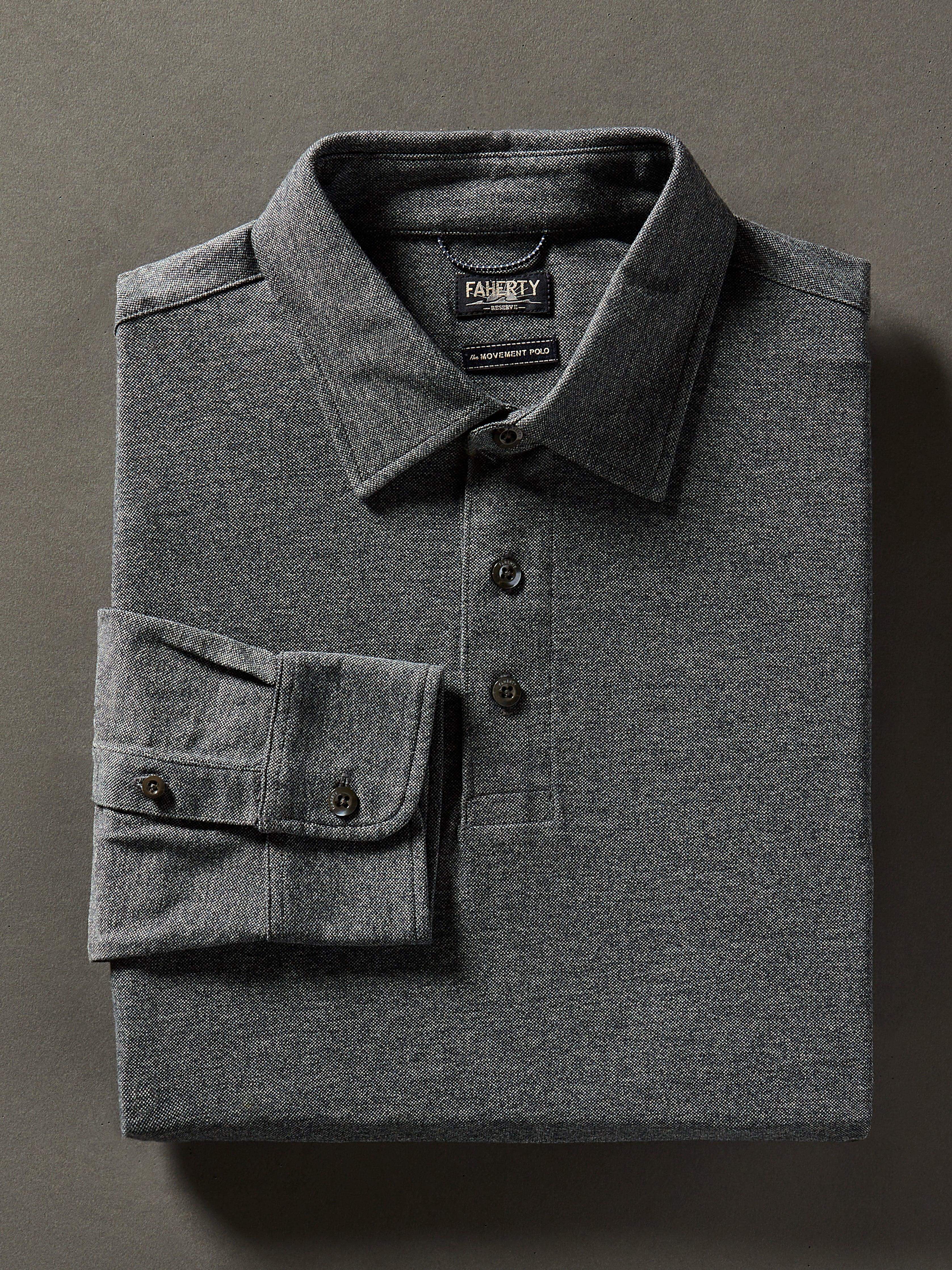 Movement™ Long-Sleeve Pique Polo - Dusty Iron Heather