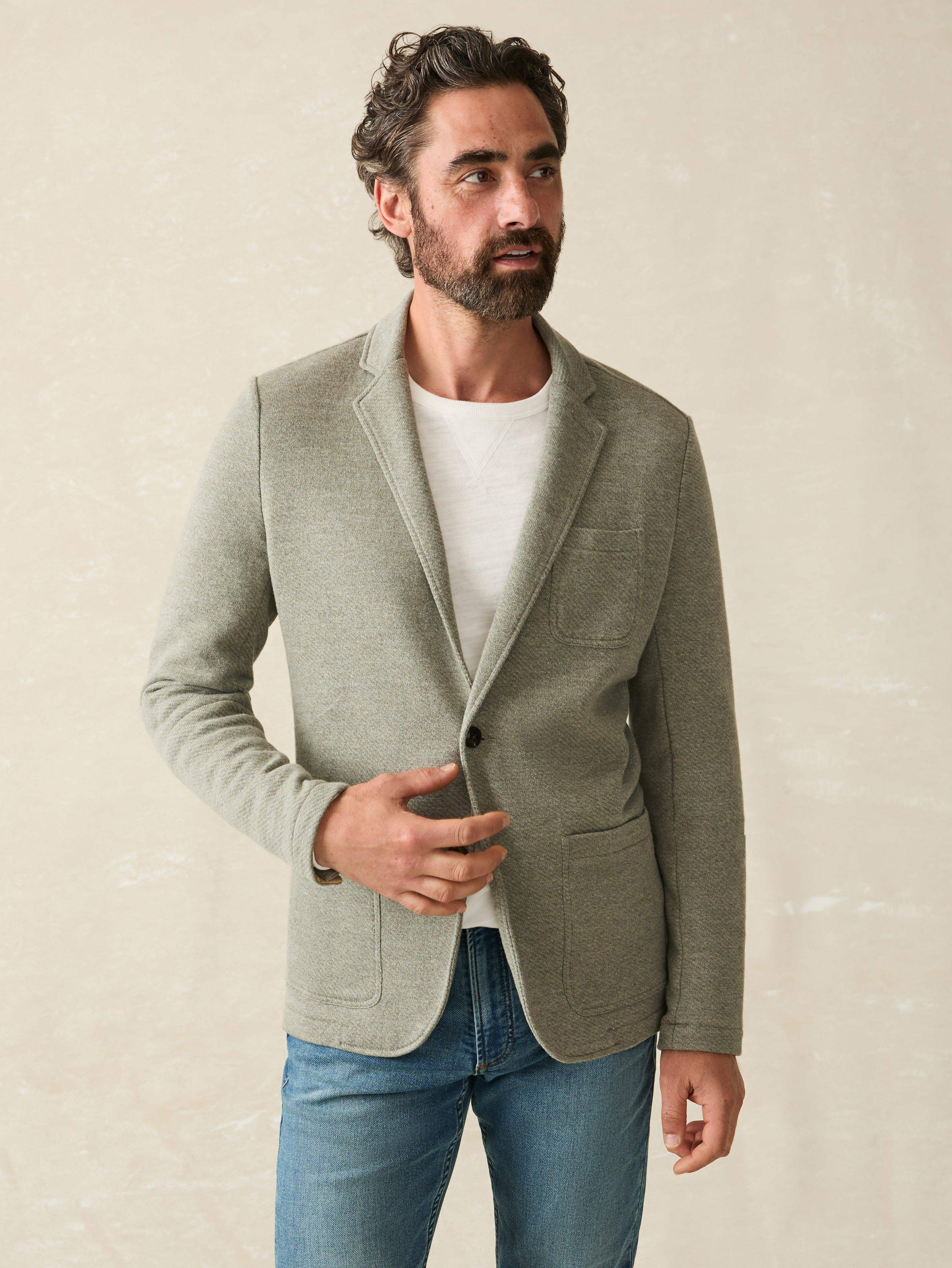 Inlet Knit Blazer (Tall) - Olive Brush Melange