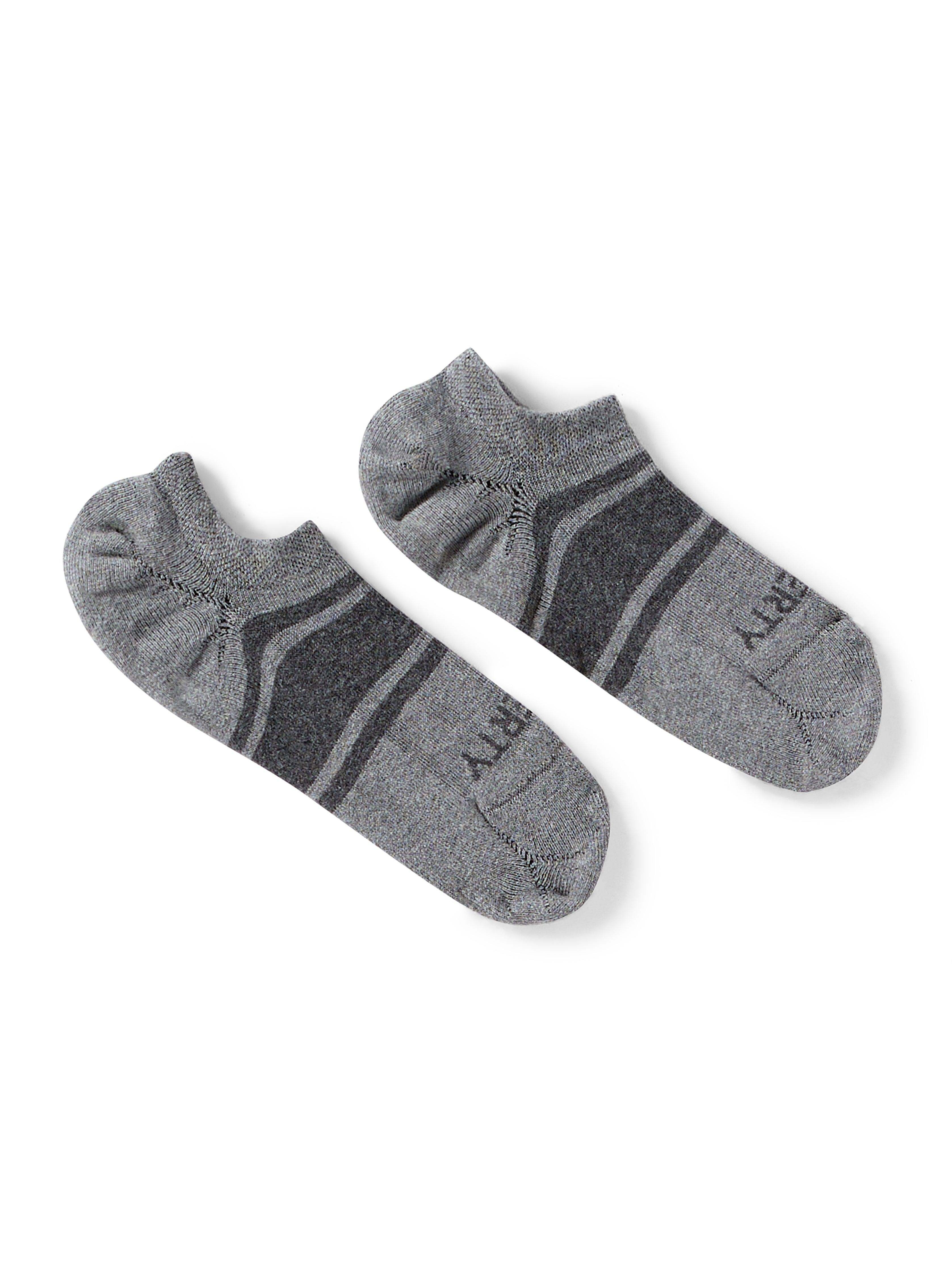 Surf Stripe No Show Sock - Heather Grey