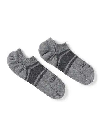 Surf Stripe No Show Sock - Heather Grey