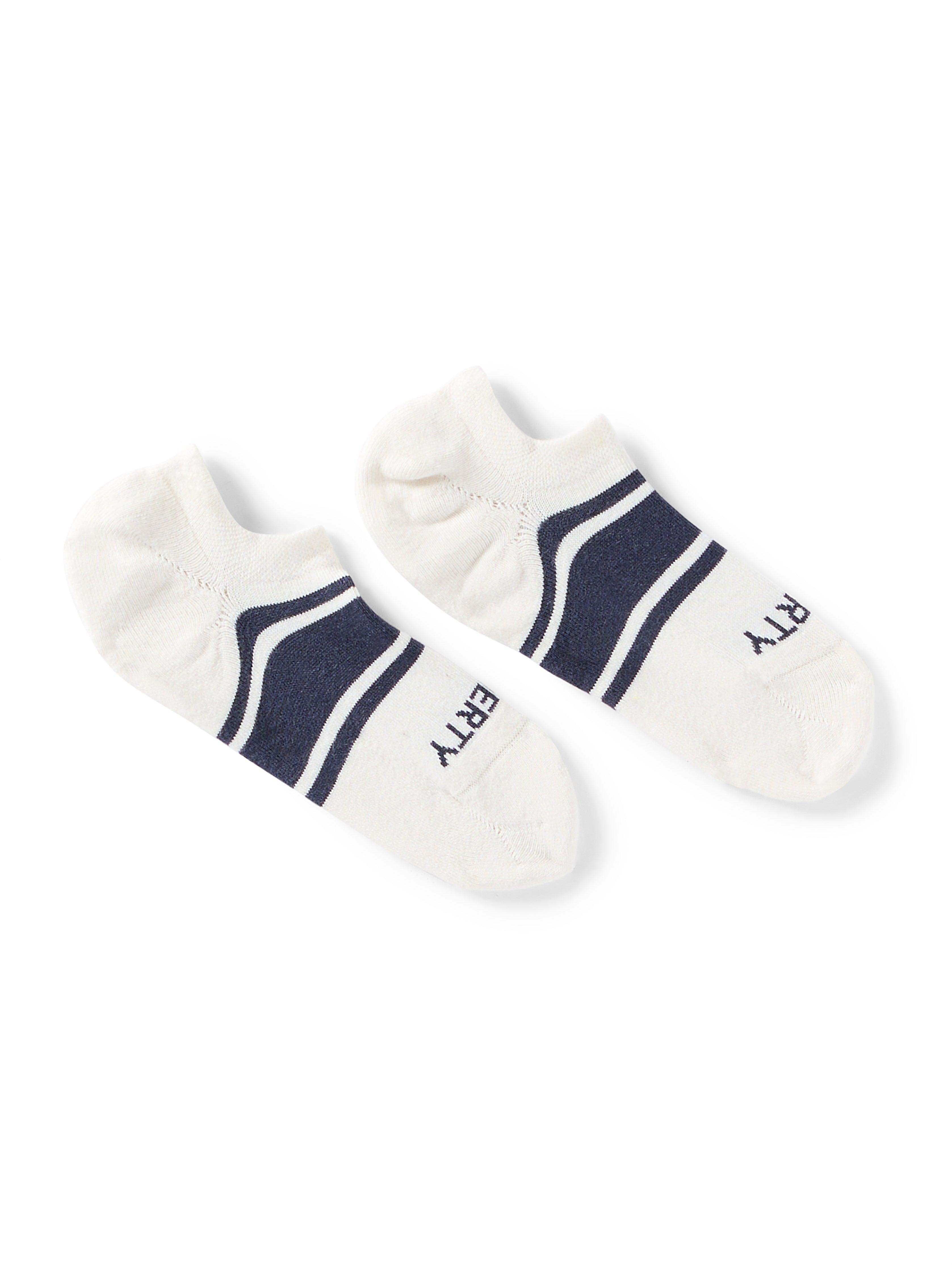 Surf Stripe No Show Sock - White