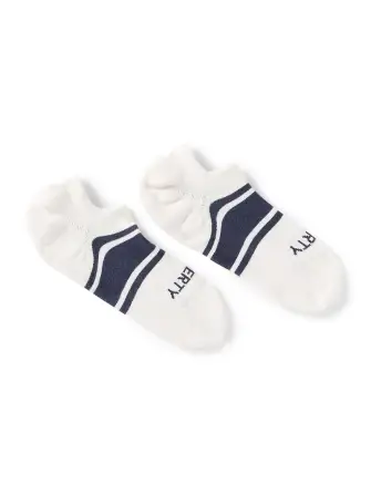 Surf Stripe No Show Sock - White