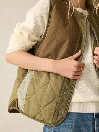 Oak Patchwork Vest - Sage Green Forest(Sage Green Forest,XS/S)