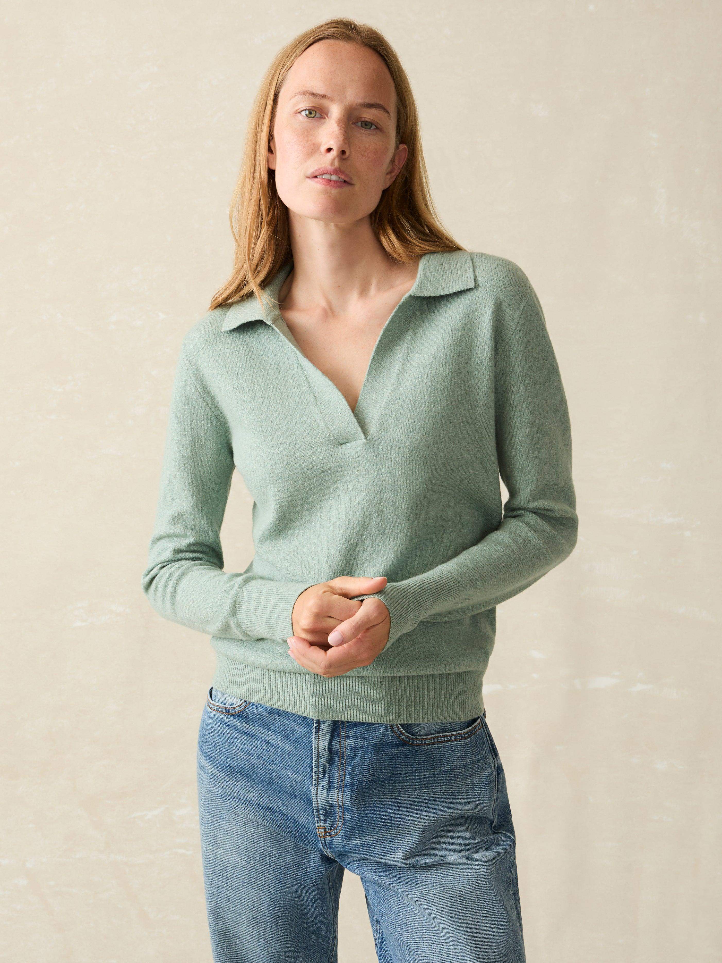 Jackson Sweater Polo - Jadeite Heather