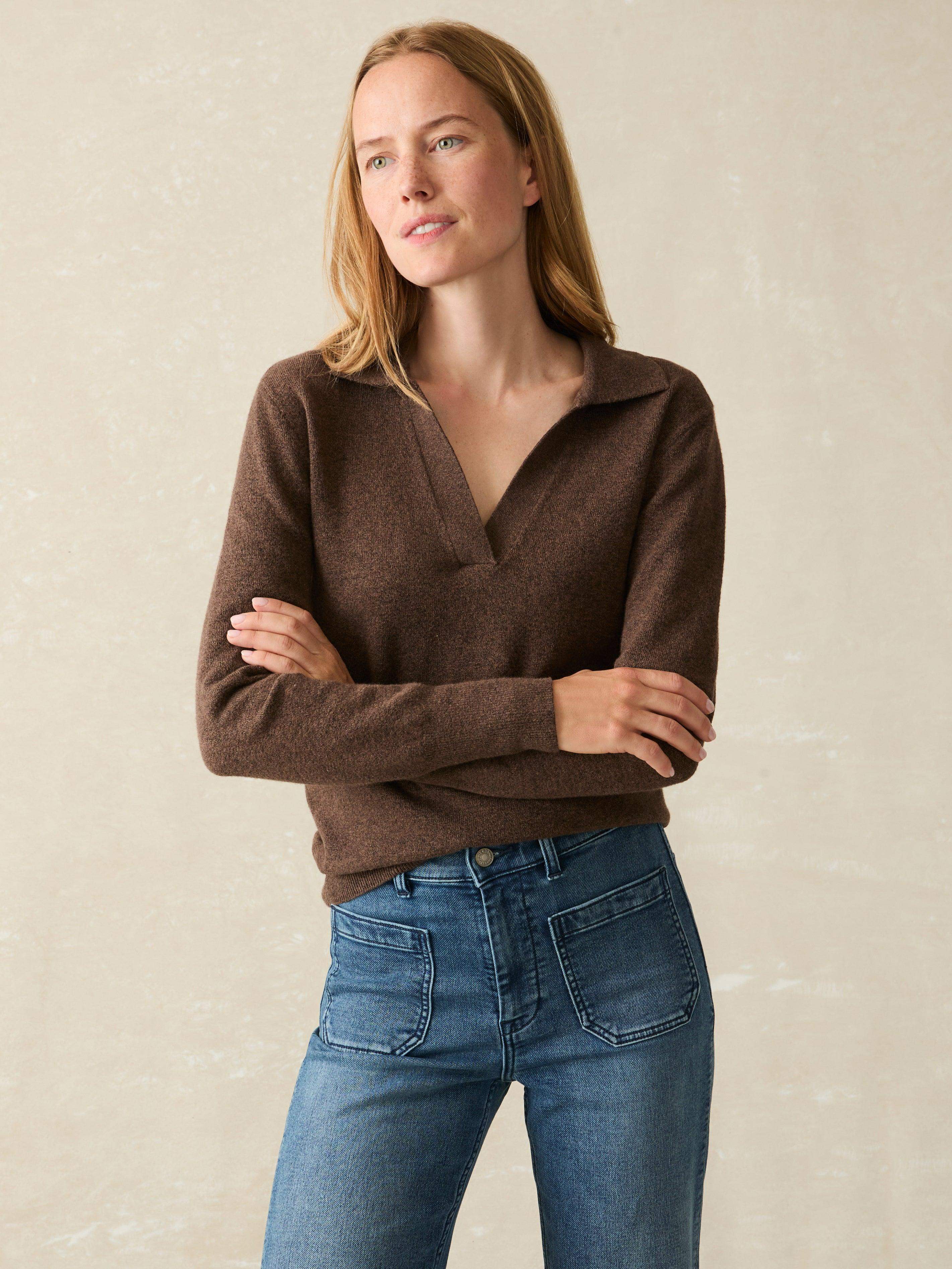 Jackson Sweater Polo - Mocha Heather