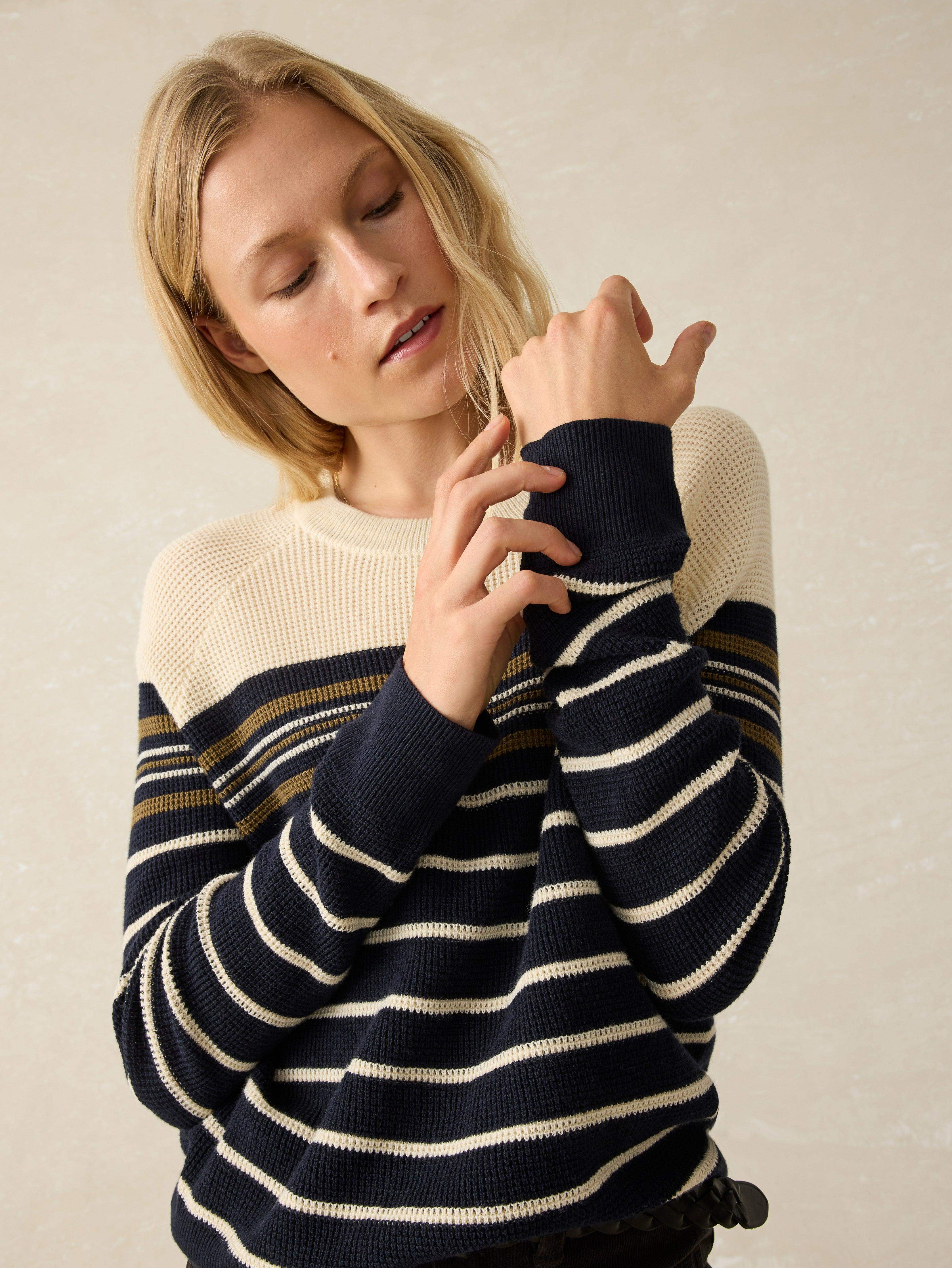 Throwback Waffle Crewneck - Oakland Stripe