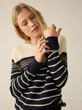 Throwback Waffle Crewneck - Oakland Stripe