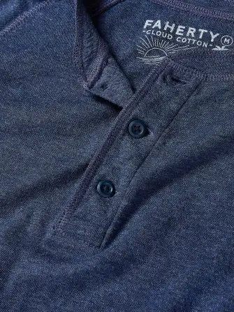 Long-Sleeve Cloud Henley - Baltic Navy Heather(Baltic Navy Heather,S)