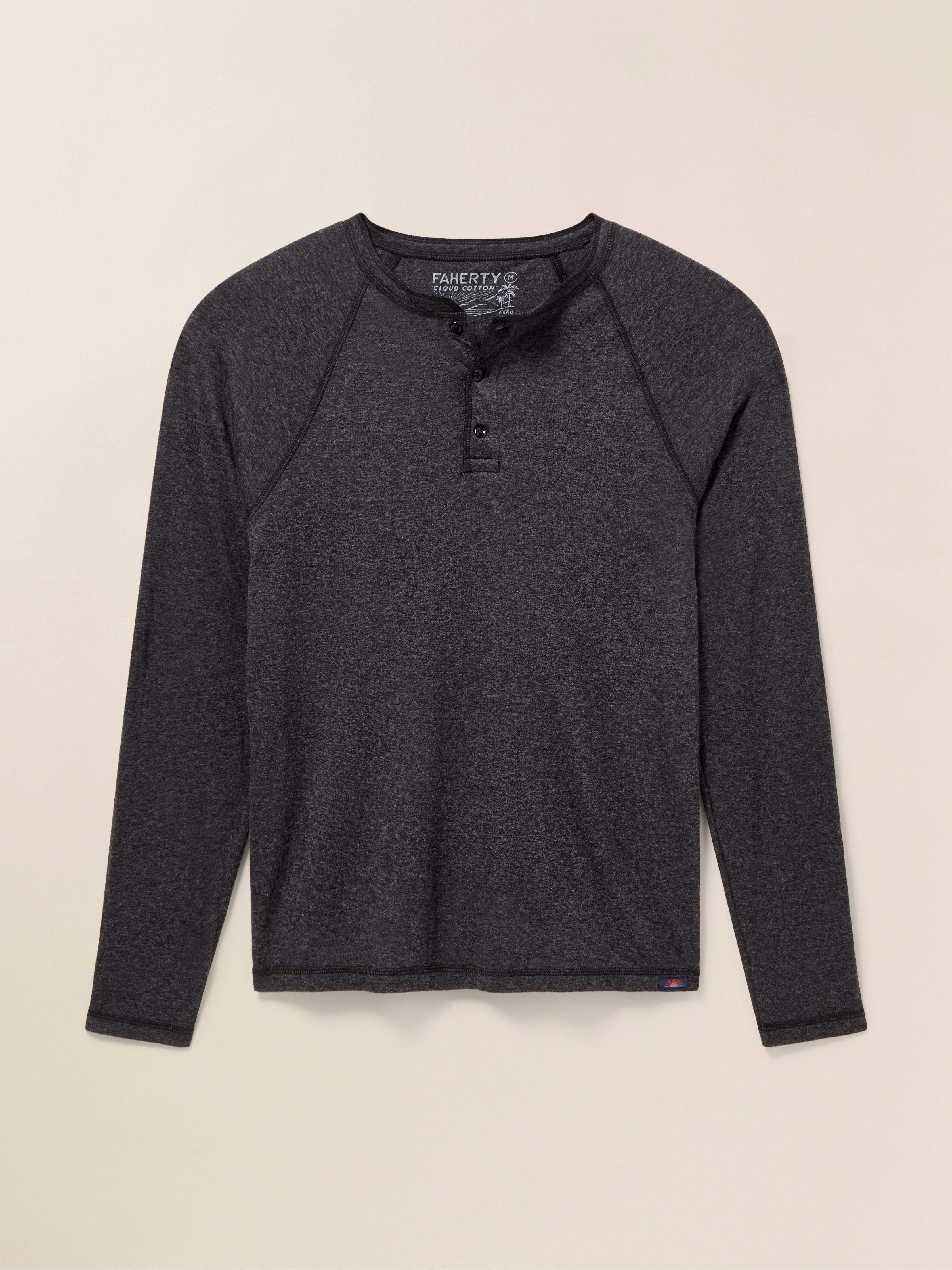 Long-Sleeve Cloud Henley (Tall) - Charcoal Heather