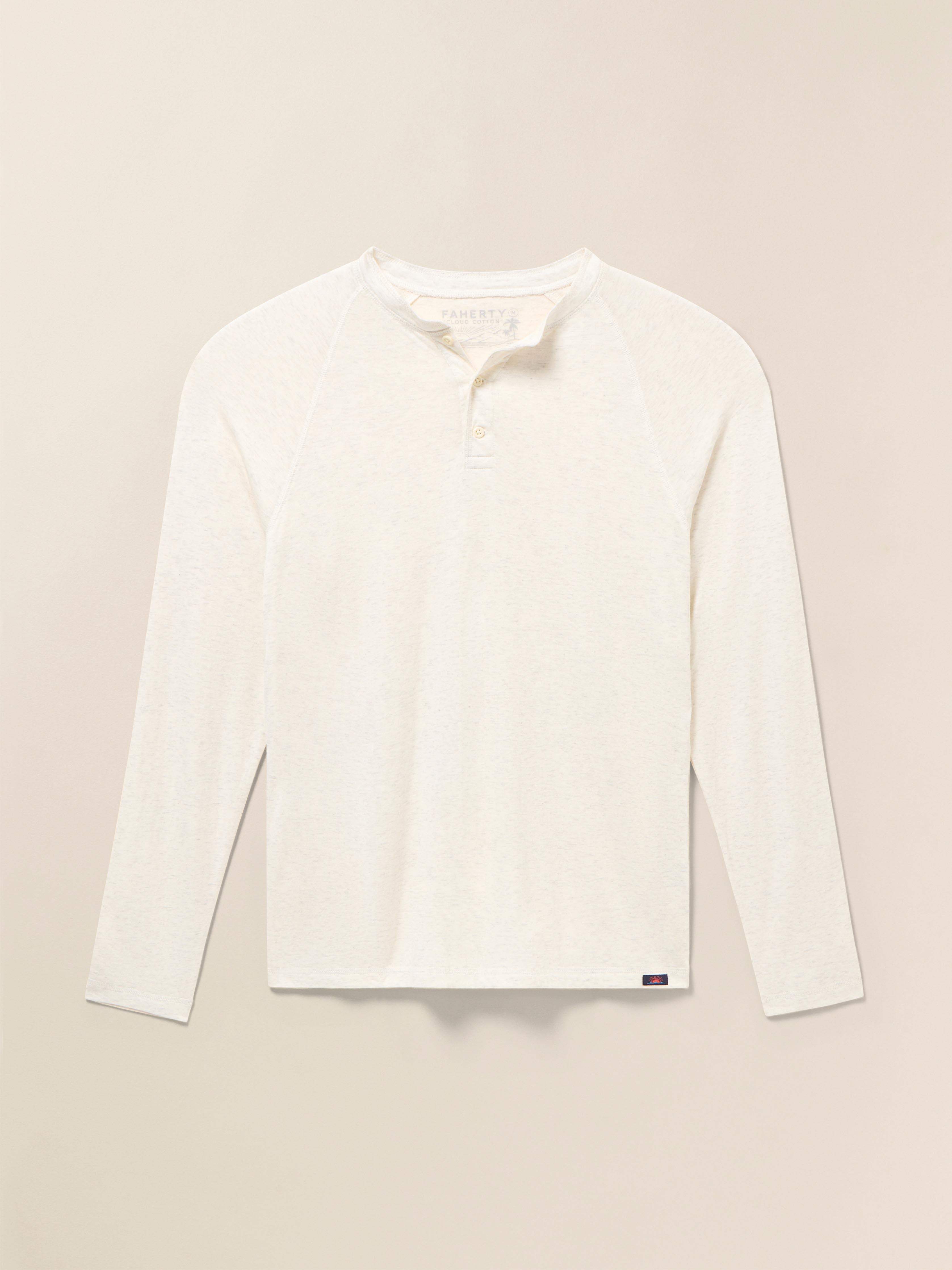 Long-Sleeve Cloud Henley (Tall) - Ivory Heather