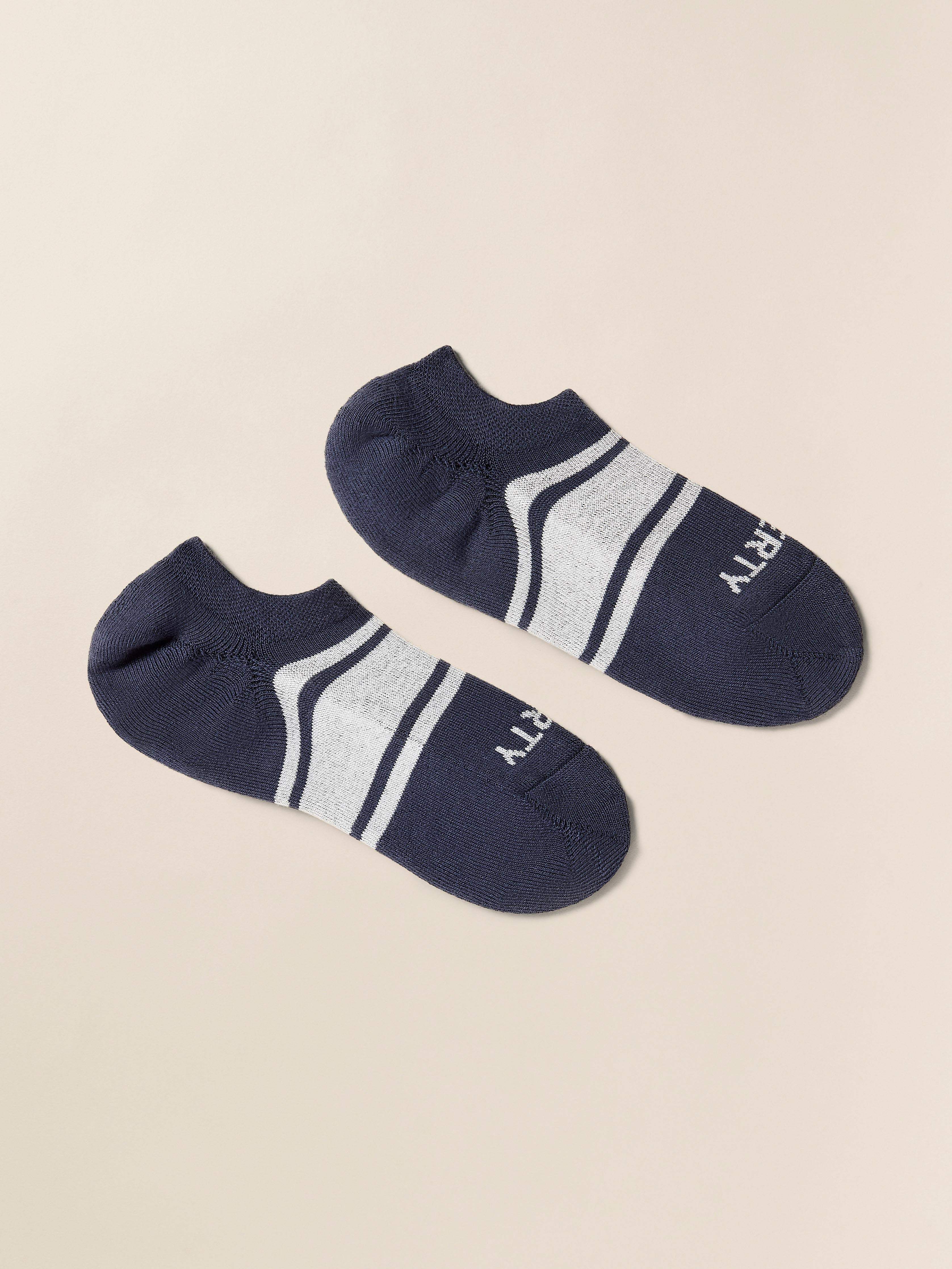 Surf Stripe No Show Sock - Navy