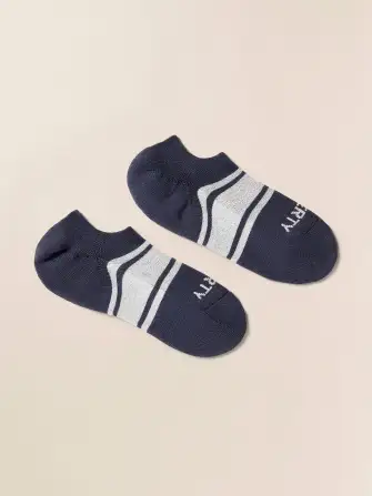 Surf Stripe No Show Sock - Navy