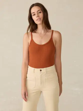 Pacific Pointelle Tank - Gingerbread