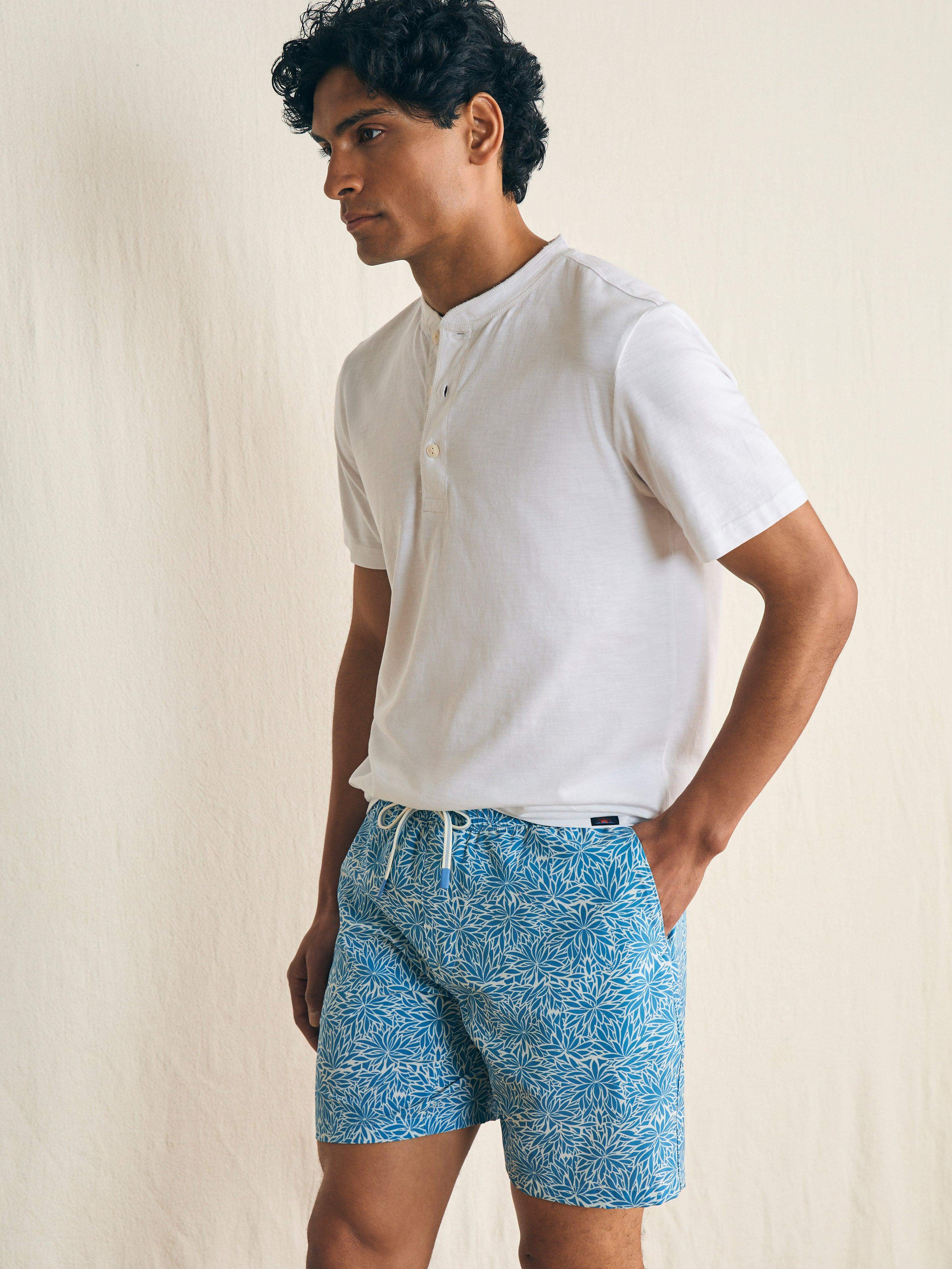 Shorelite Active Swim Short (7 Inseam) - Blue Waters Frond