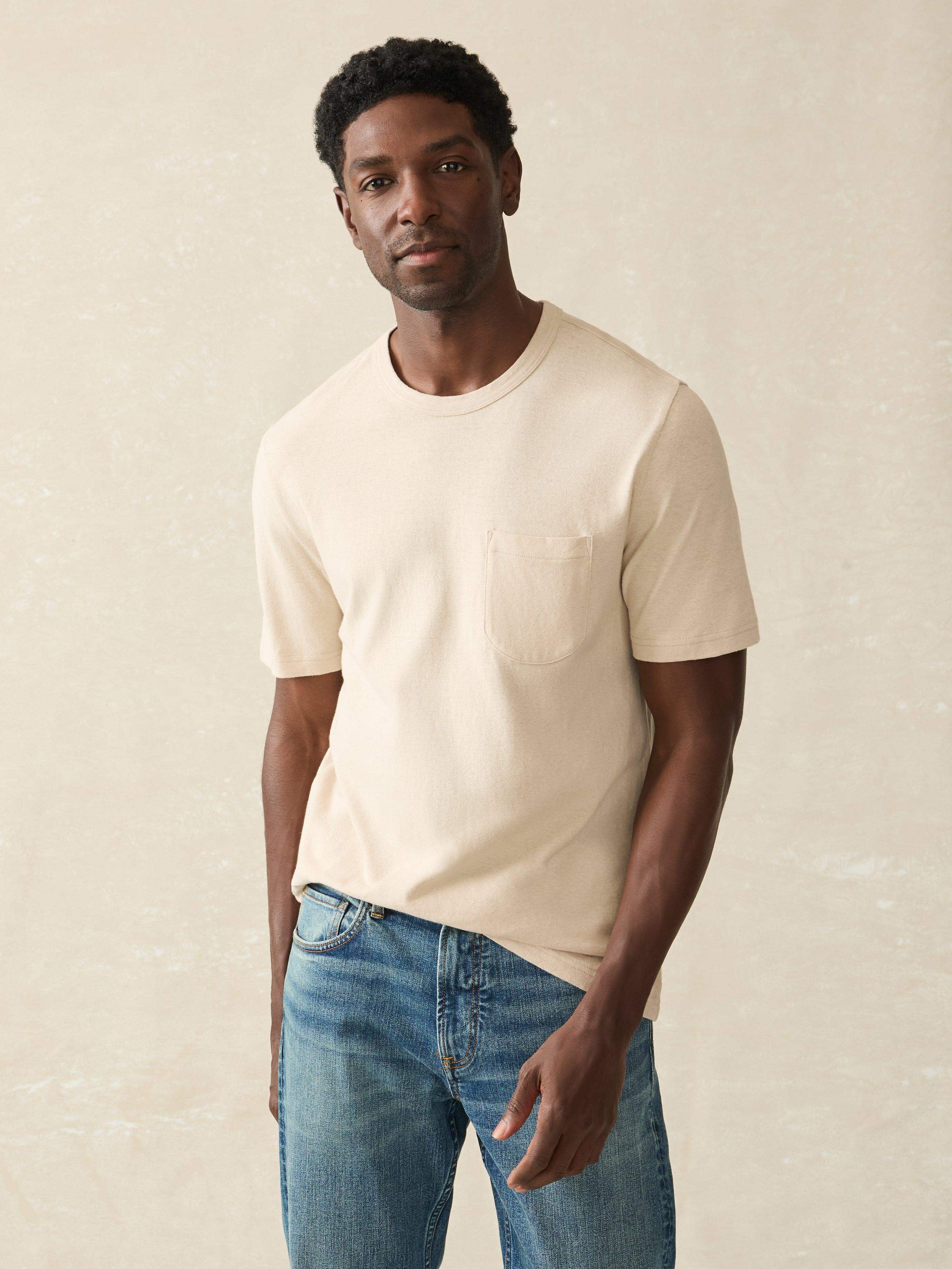 Short-Sleeve Hemp Blend Tee - Dusty Ivory