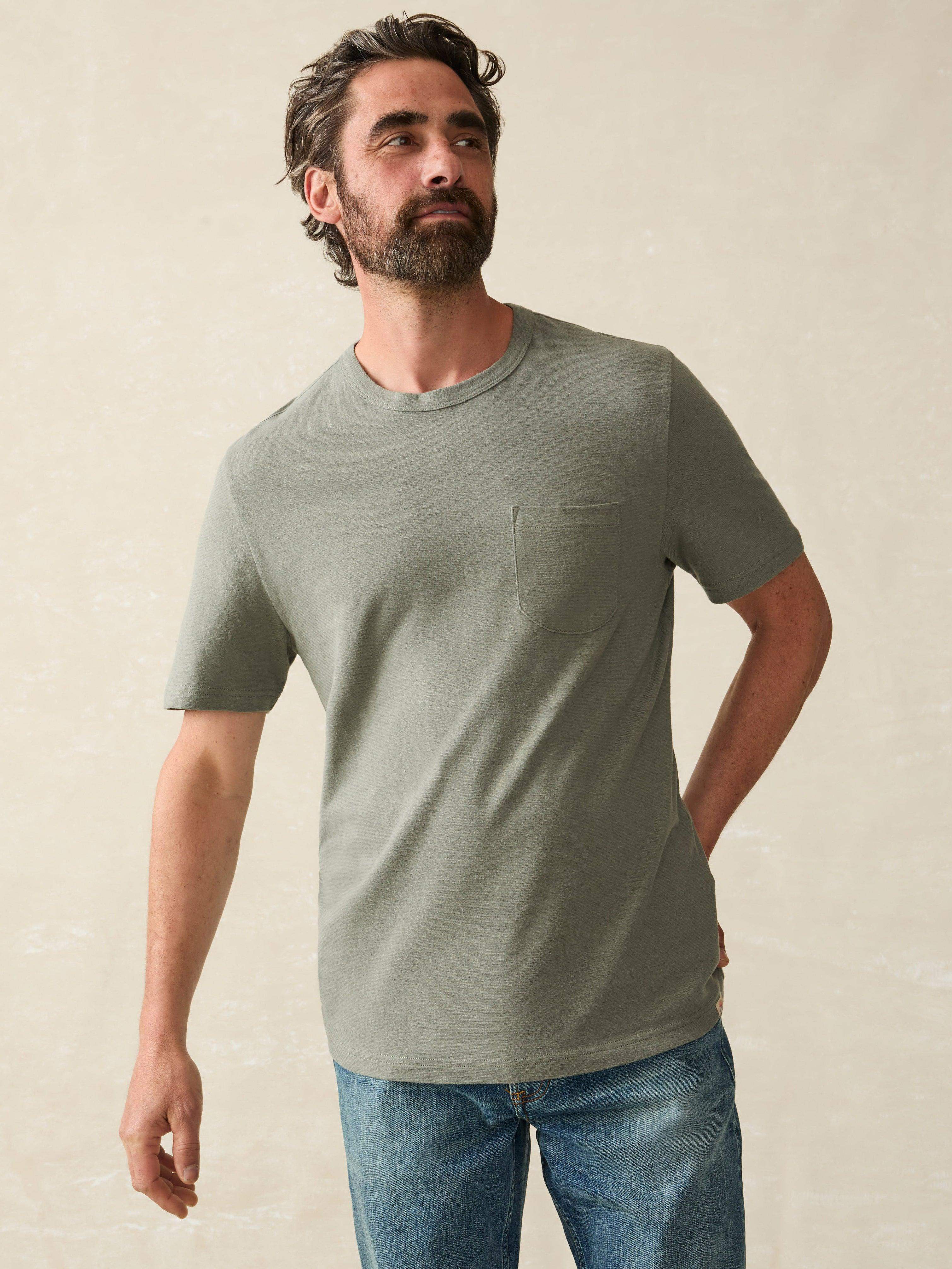 Short-Sleeve Hemp Blend Tee - Olive Dusk