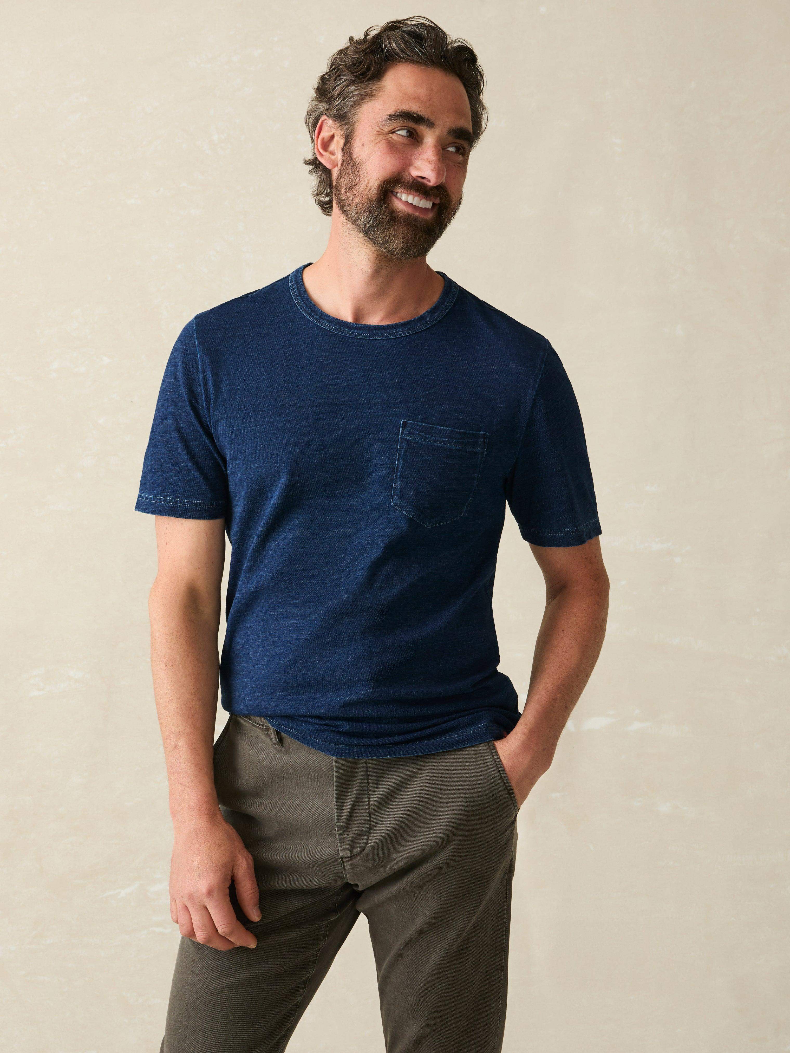 Short-Sleeve Indigo Pocket Tee - Midnight Wash