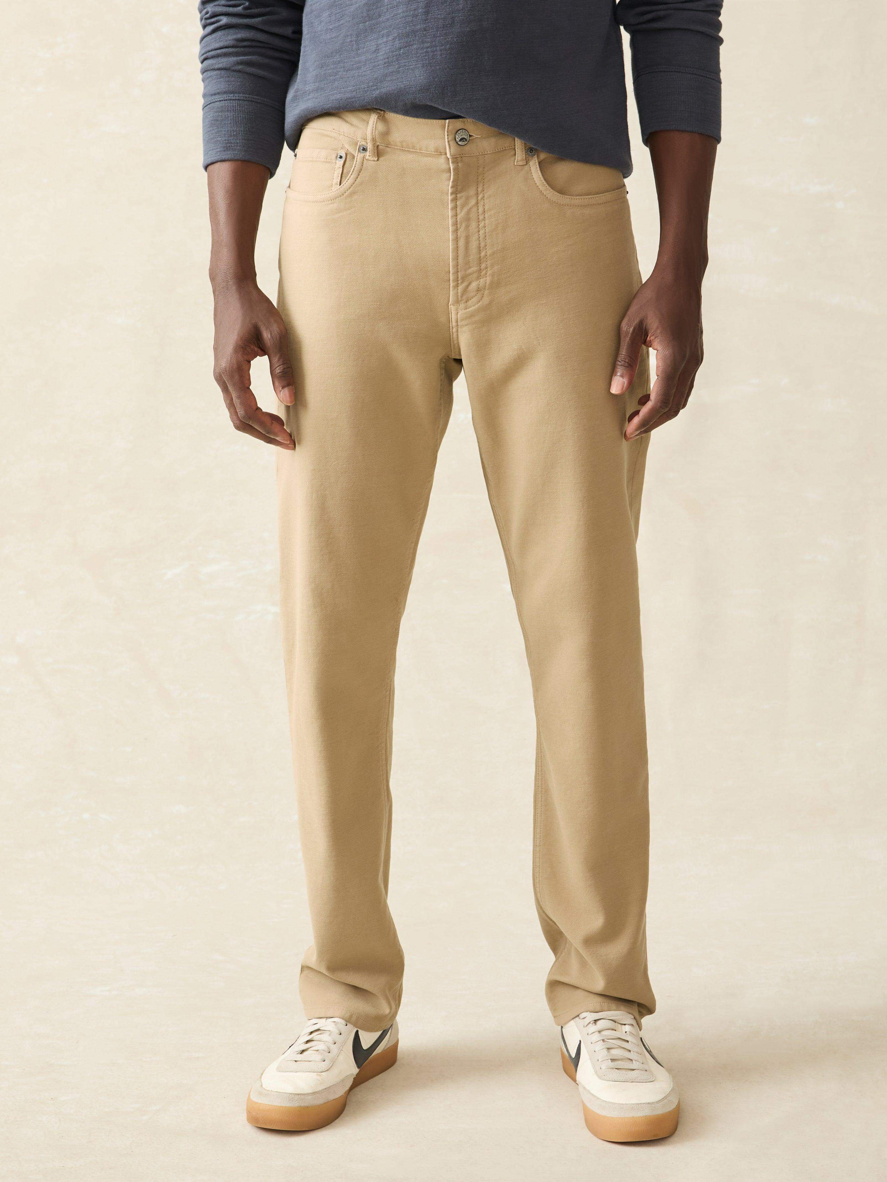 Stretch Terry 5-Pocket Athletic Fit - Desert Khaki