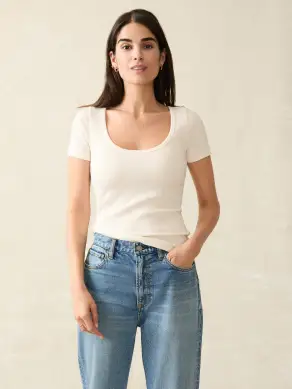 Freestyle Rib Knit Tee - Egret(Egret,XXS)