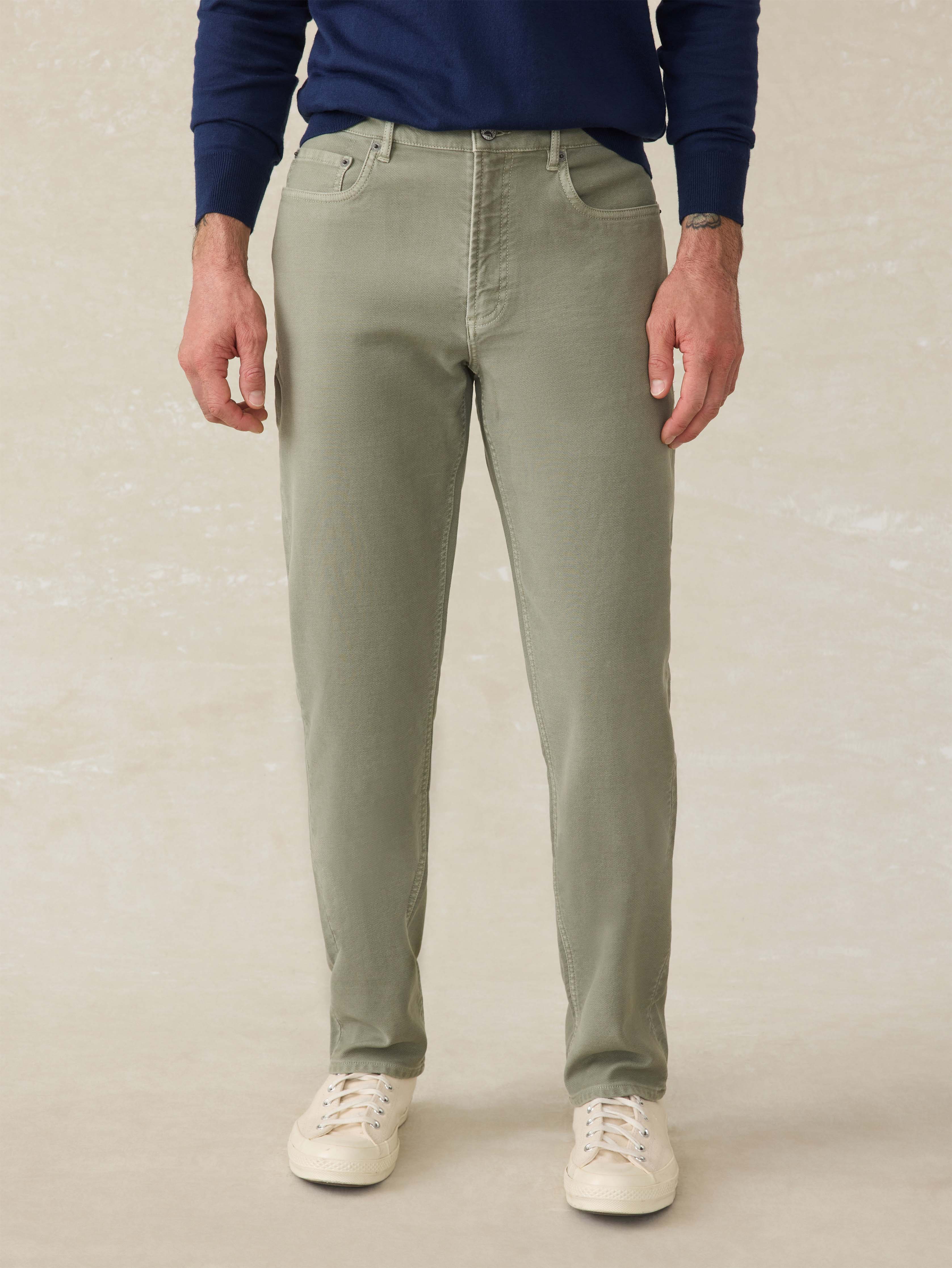 Stretch Terry 5-Pocket Pant - Faded Olive