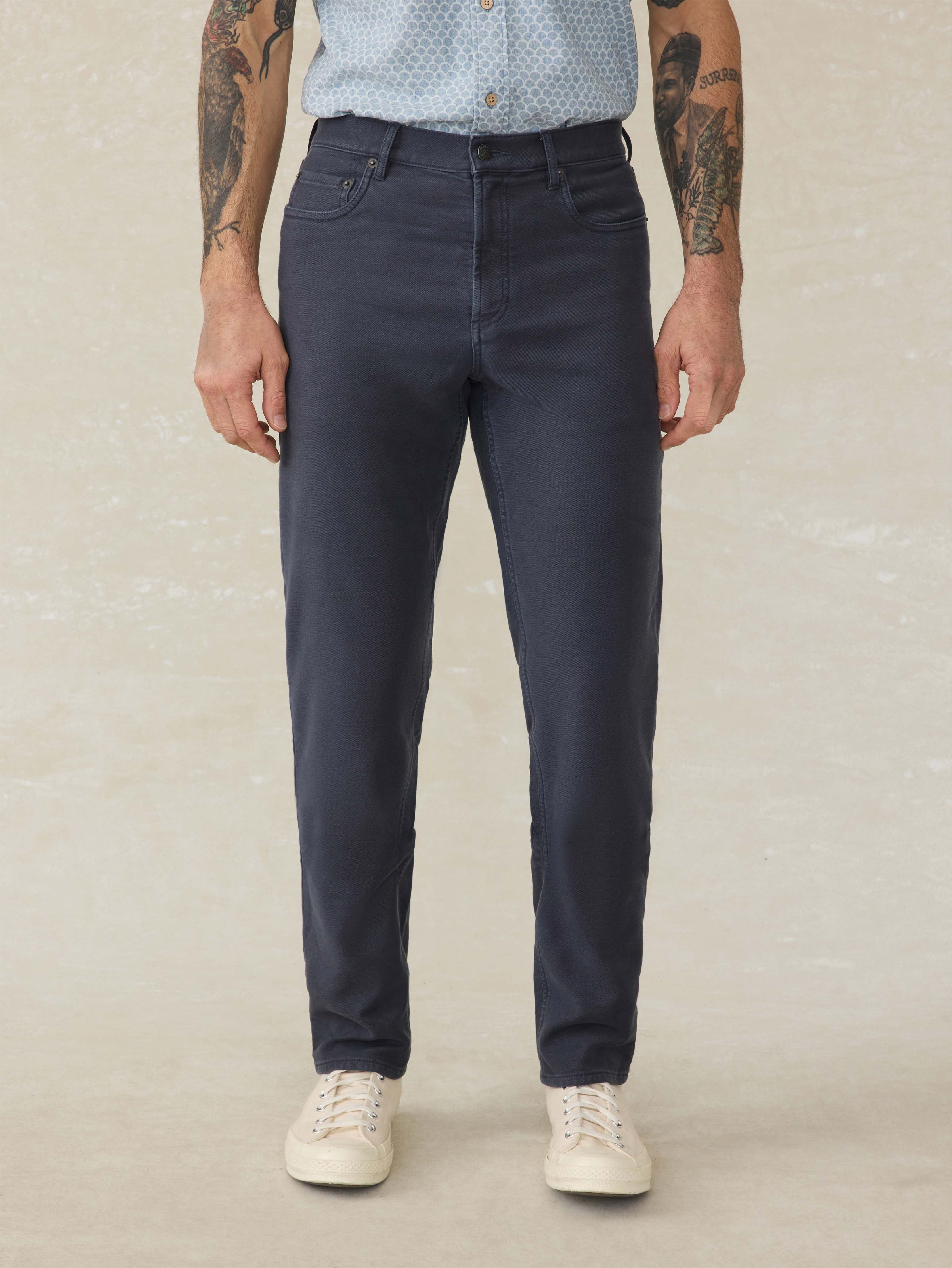 Stretch Terry 5-Pocket Pant - Navy