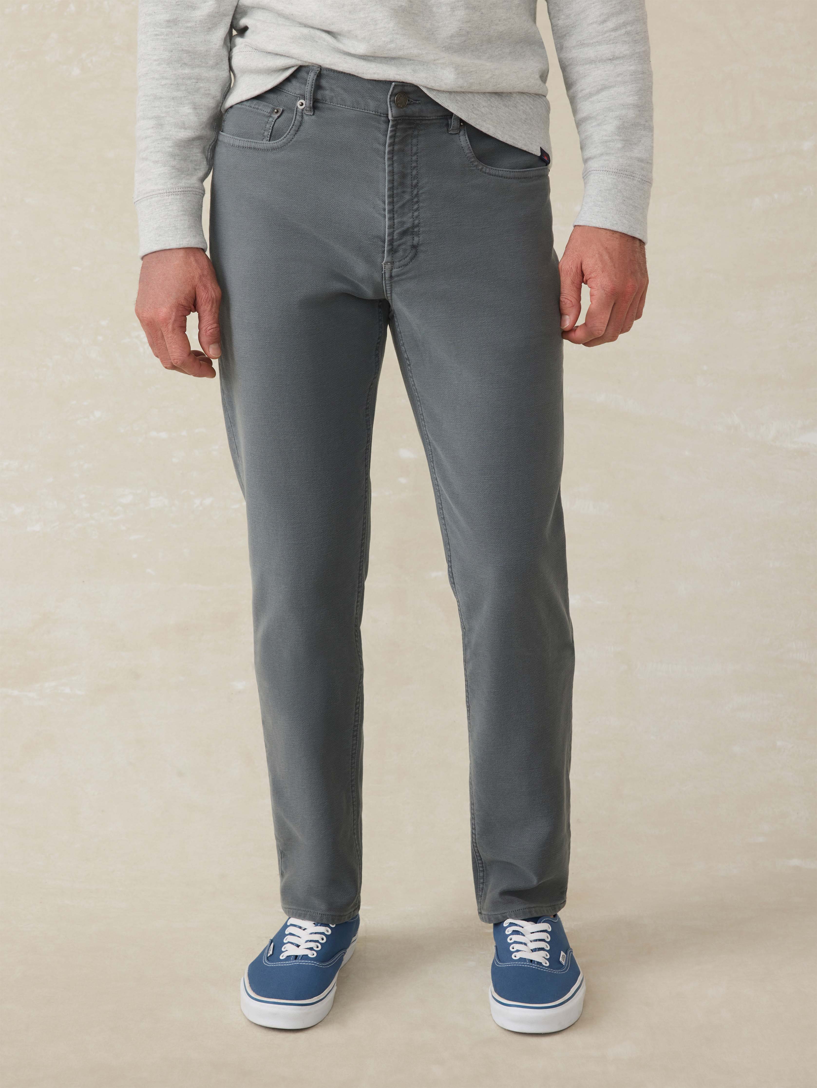 Stretch Terry 5-Pocket Athletic Fit Pant - Slate