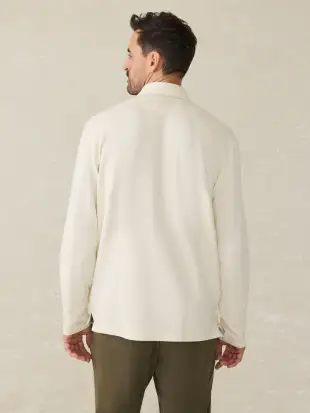 Long-Sleeve Field Knit Polo - Coastal Cream(Coastal Cream,XS)