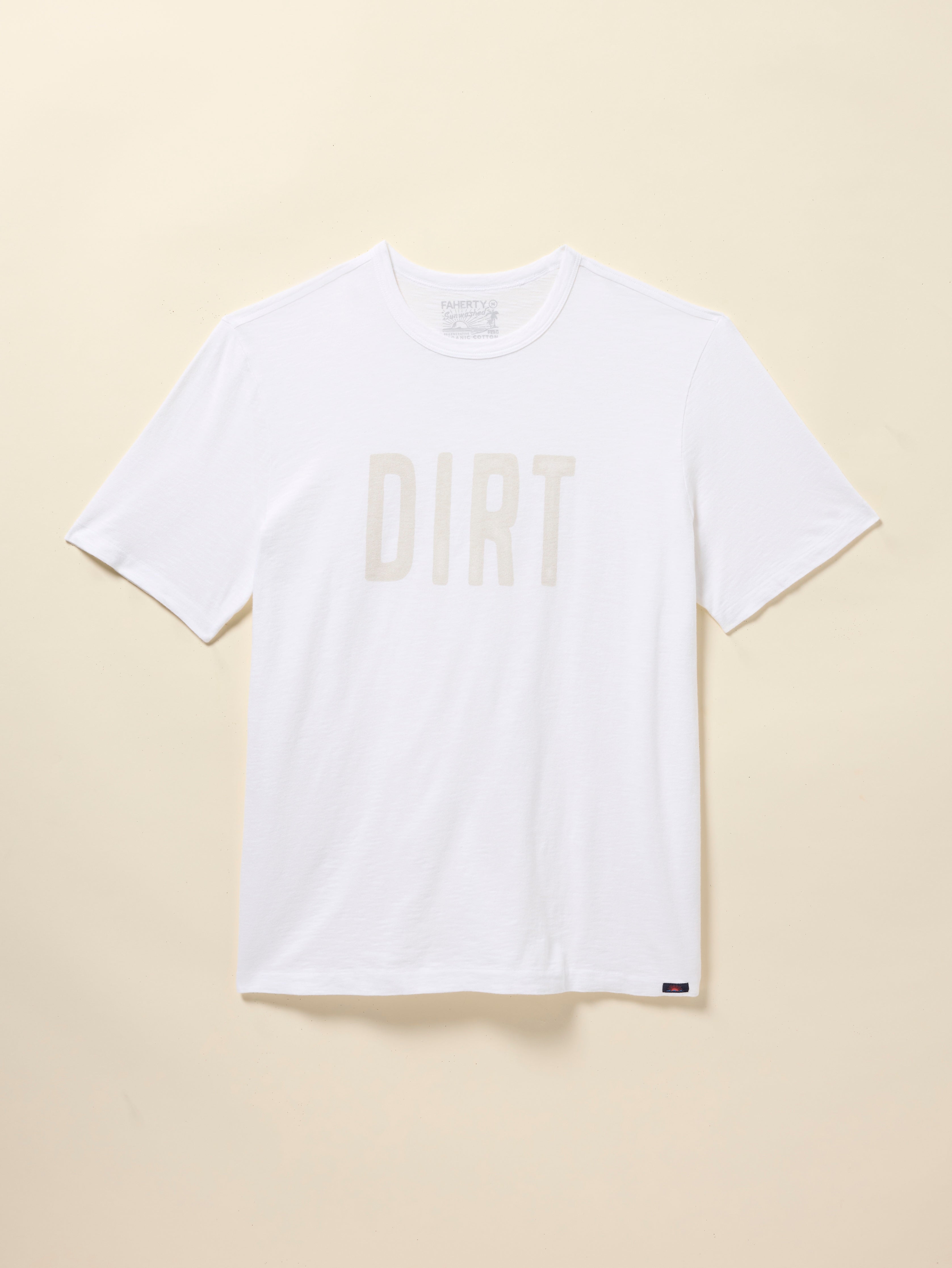 DIRT Sunwashed Regenerative Cotton Tee - White