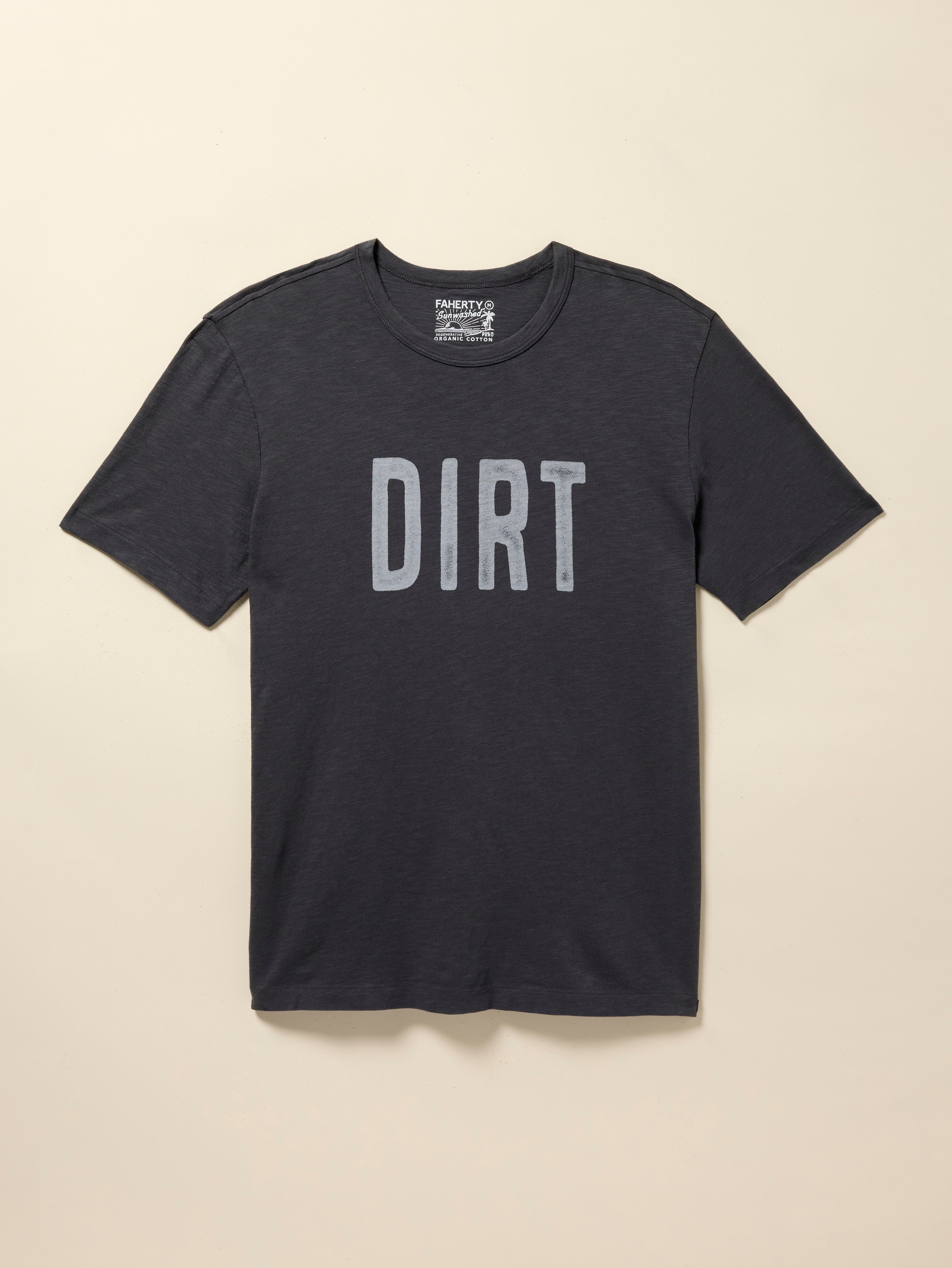 DIRT Sunwashed Regenerative Cotton Tee - Graphite