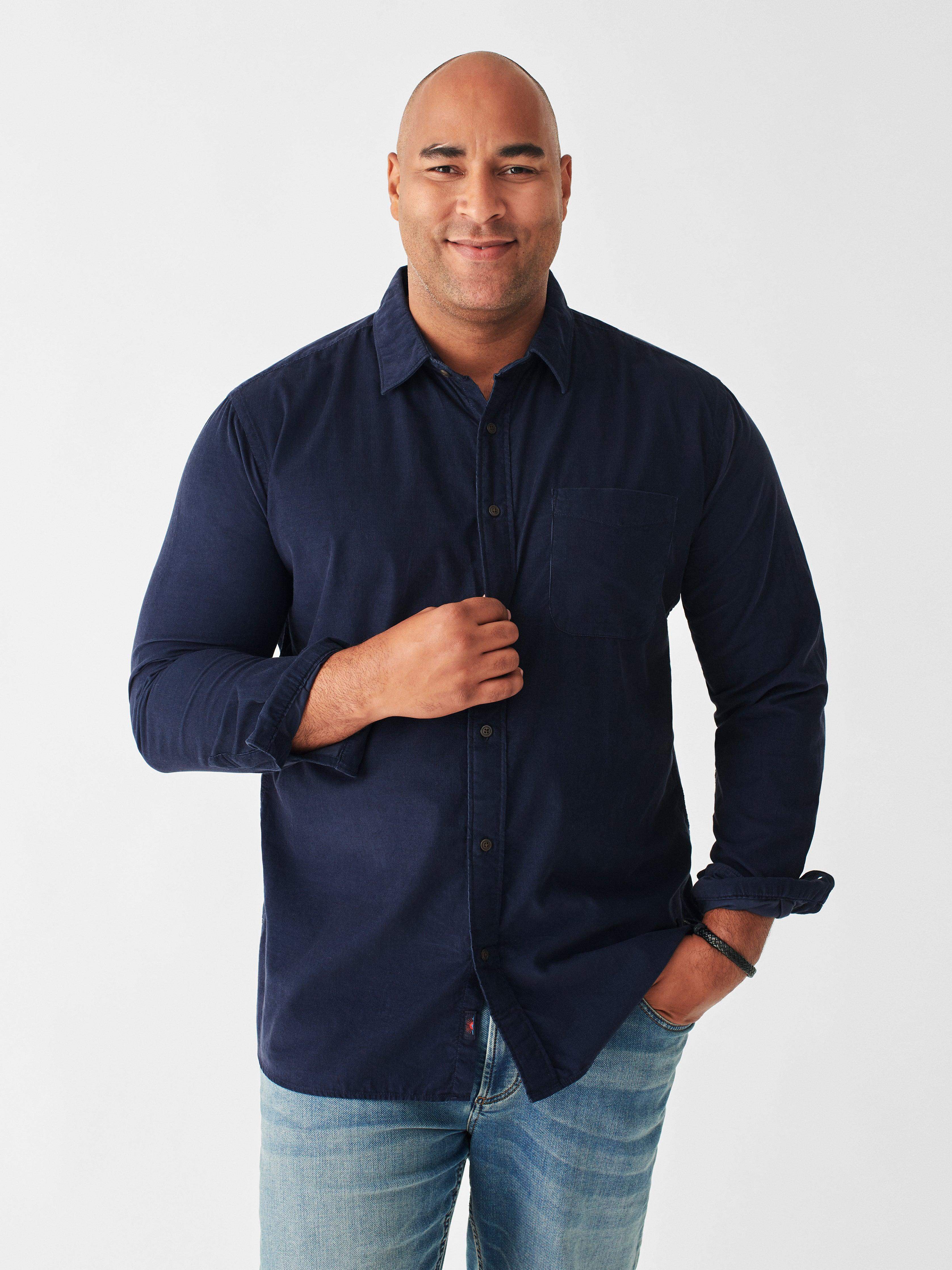 Stretch Corduroy Shirt - Navy