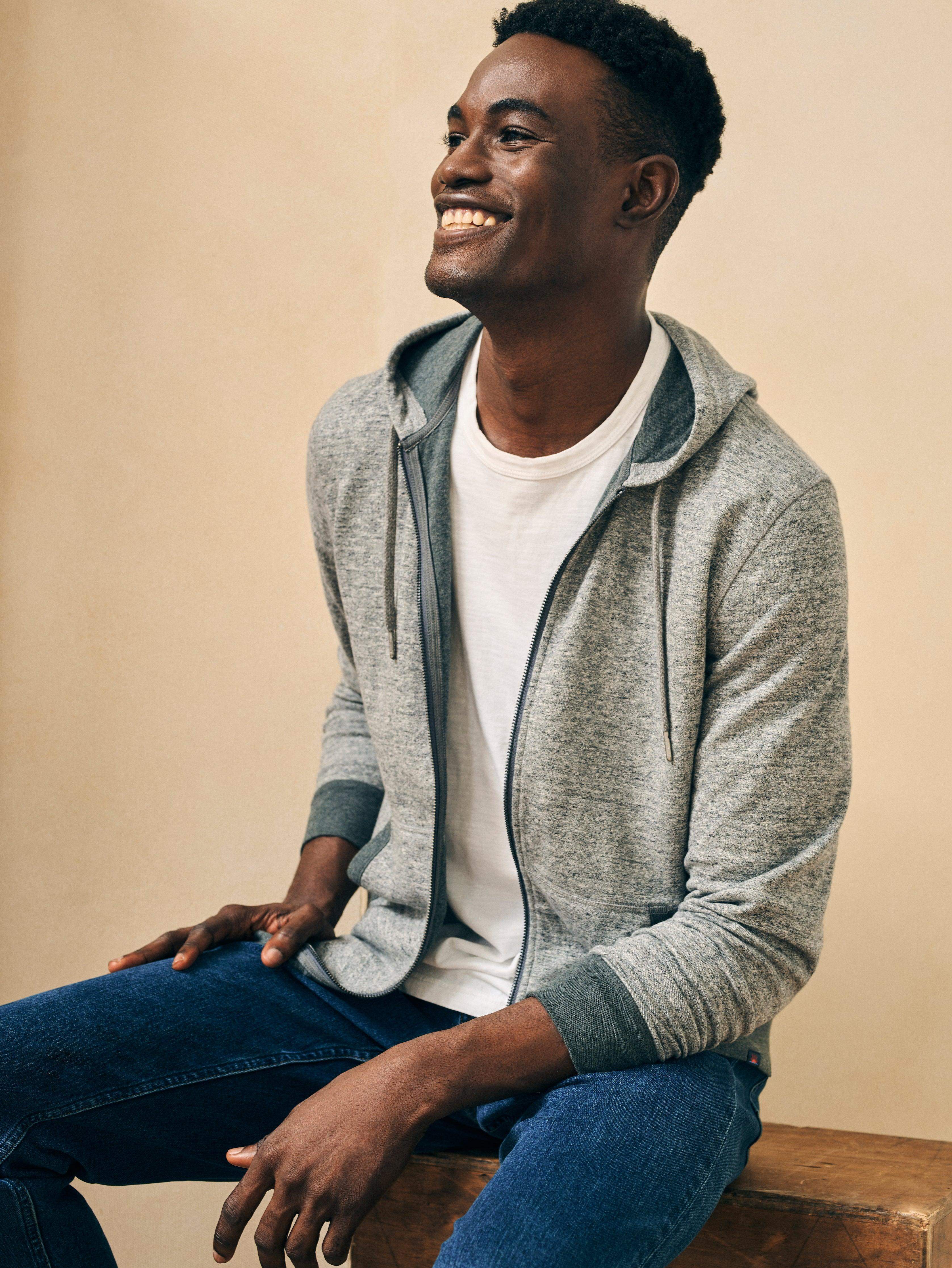 Double Knit Zip Hoodie - Light Carbon Heather