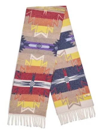 Doug Good Feather Desert Earth Fire Scarf - Brown