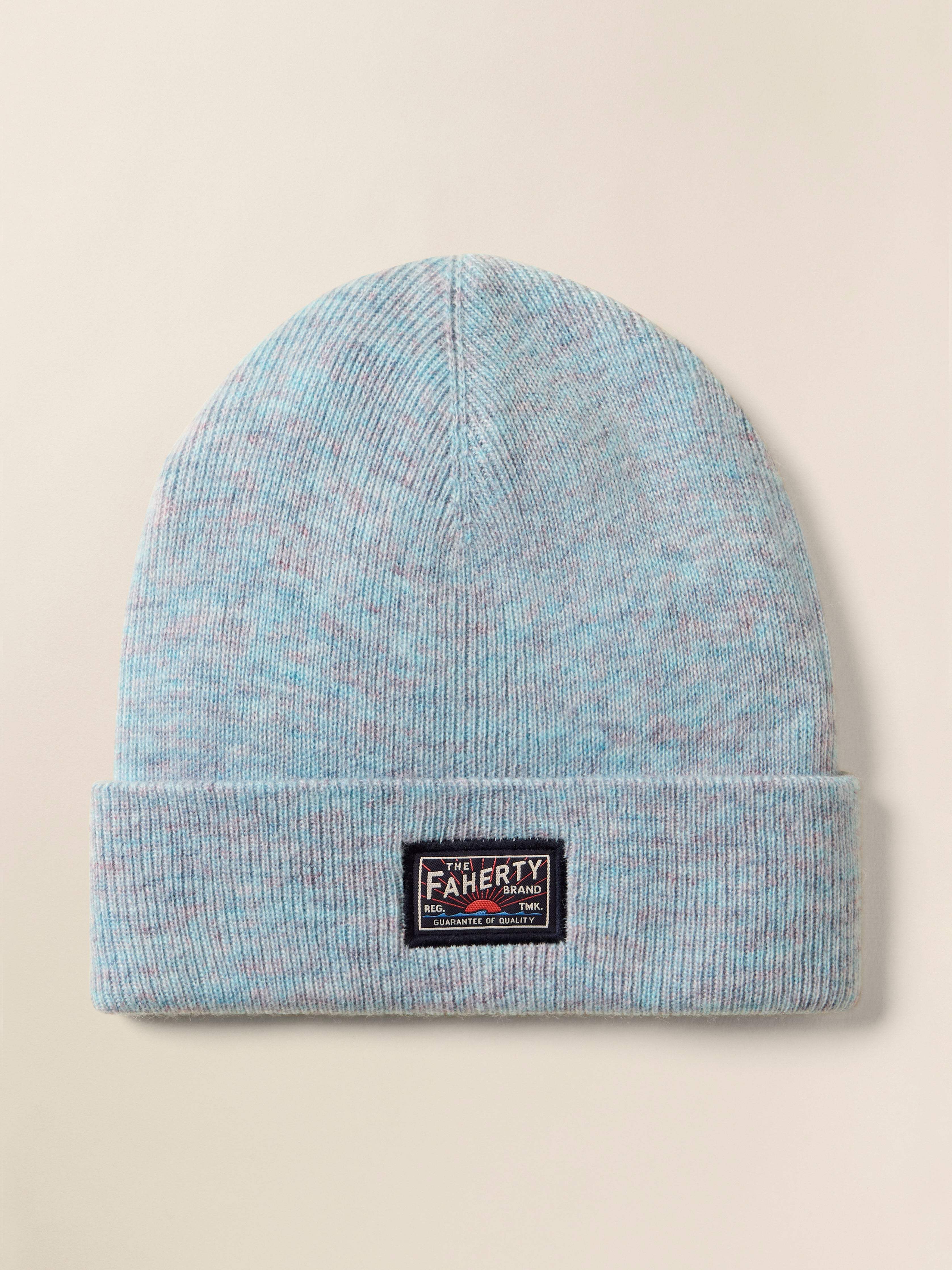 Faherty Logo Beanie - Montana Blue
