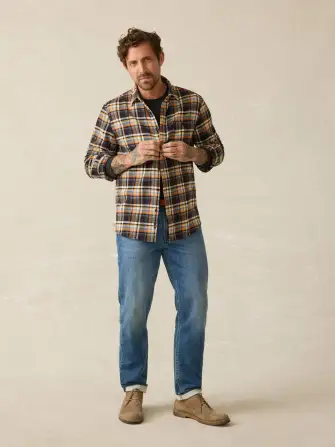 Super Brushed Flannel - Walnut Wood Plaid(Walnut Wood Plaid,XS)