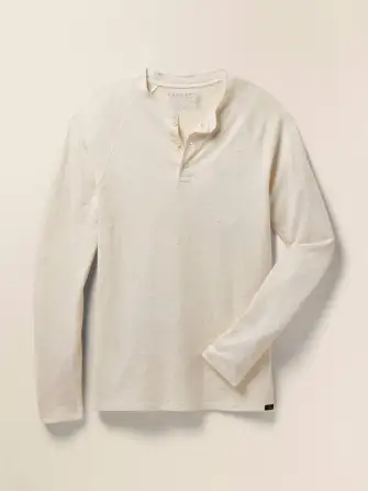 Long-Sleeve Cloud Henley - Ivory Heather