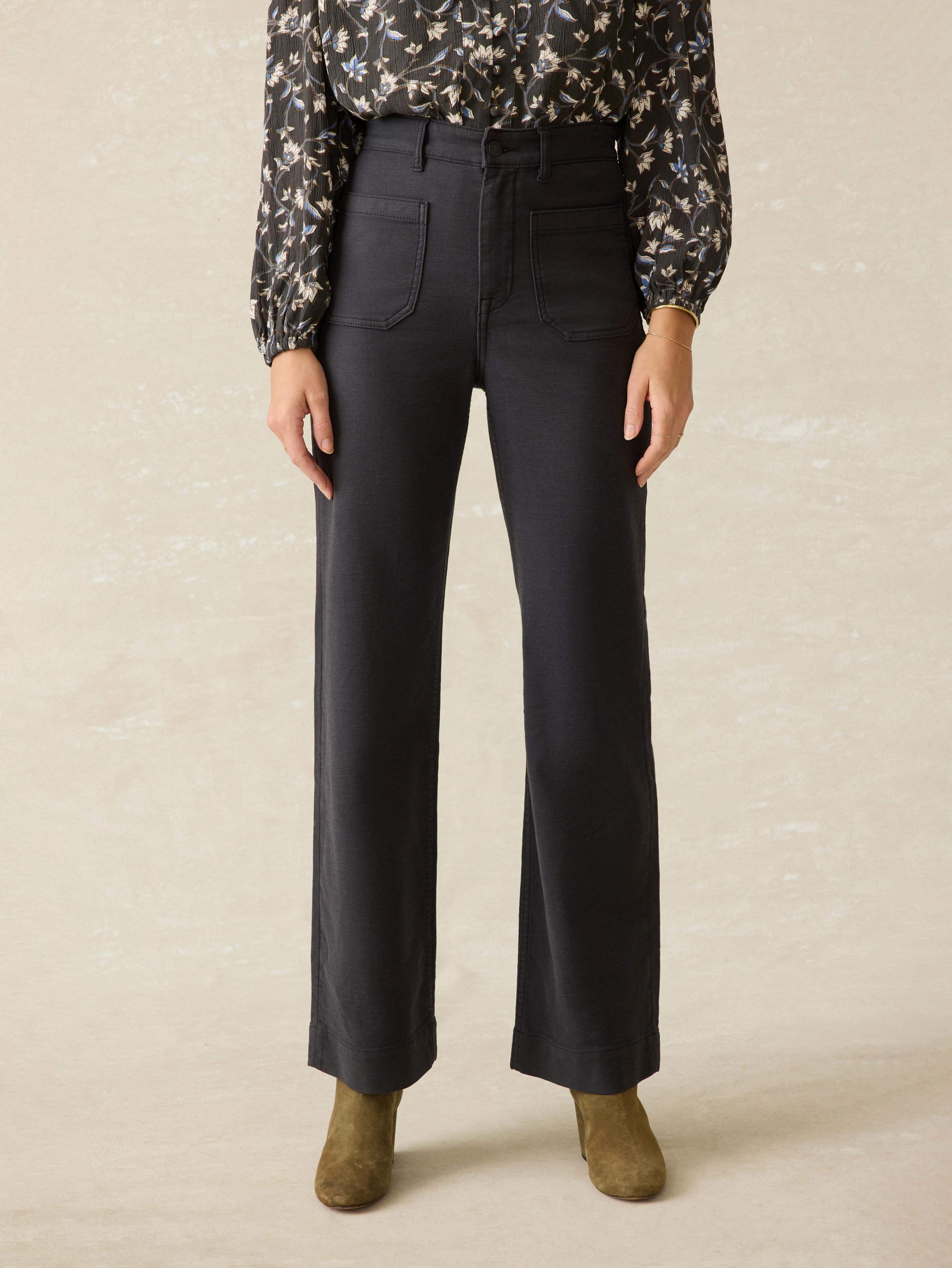 Stretch Terry Patch Pocket Pant - Washed Black