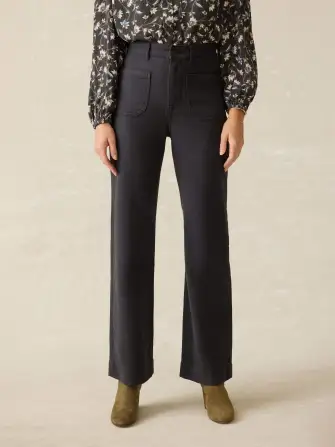 Stretch Terry Patch Pocket Pant - Washed Black