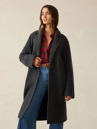 Atlantic Knit Coat - Charcoal