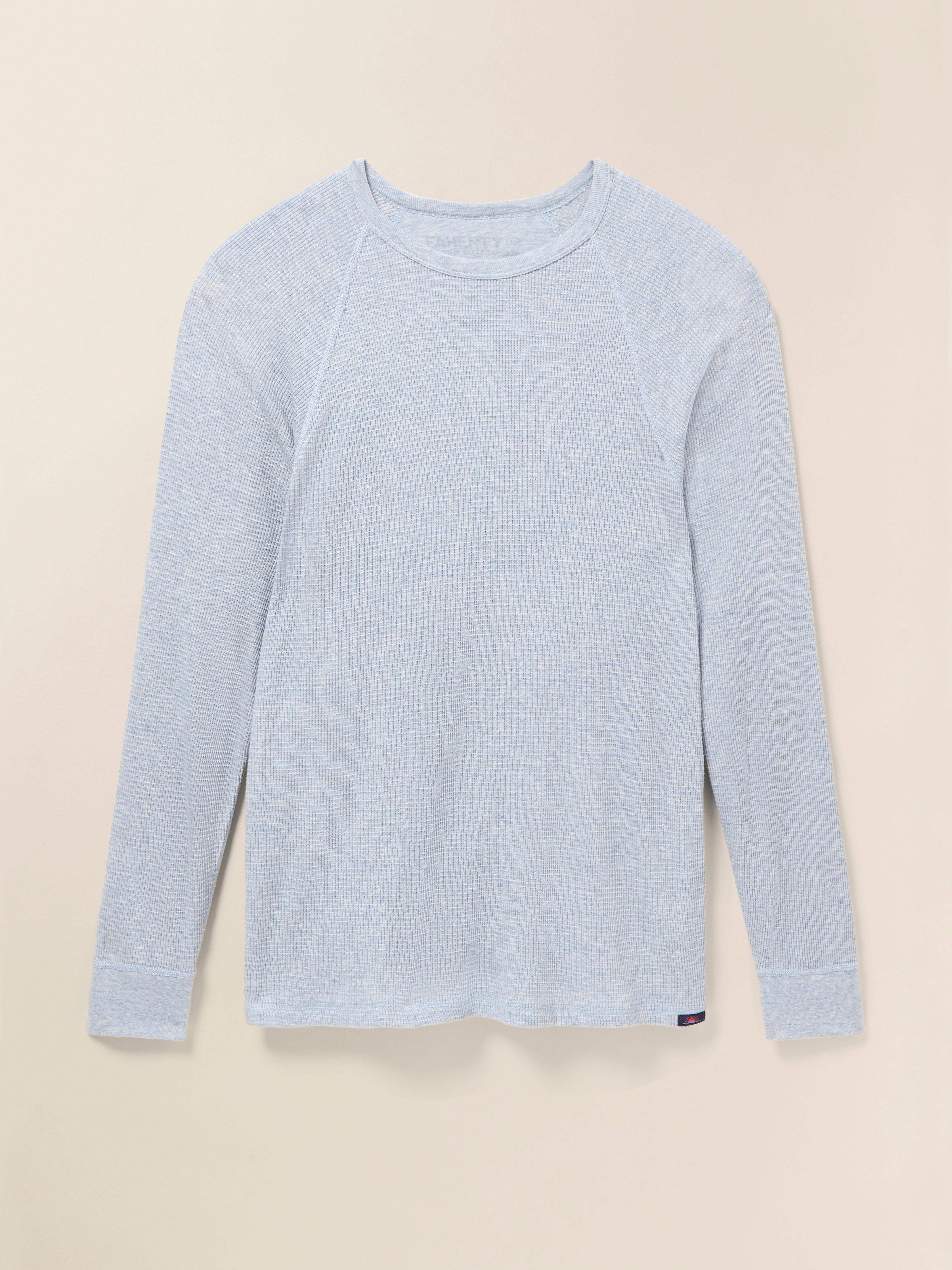 Long-Sleeve Cloud Waffle Crew - Frosty Slate Heather