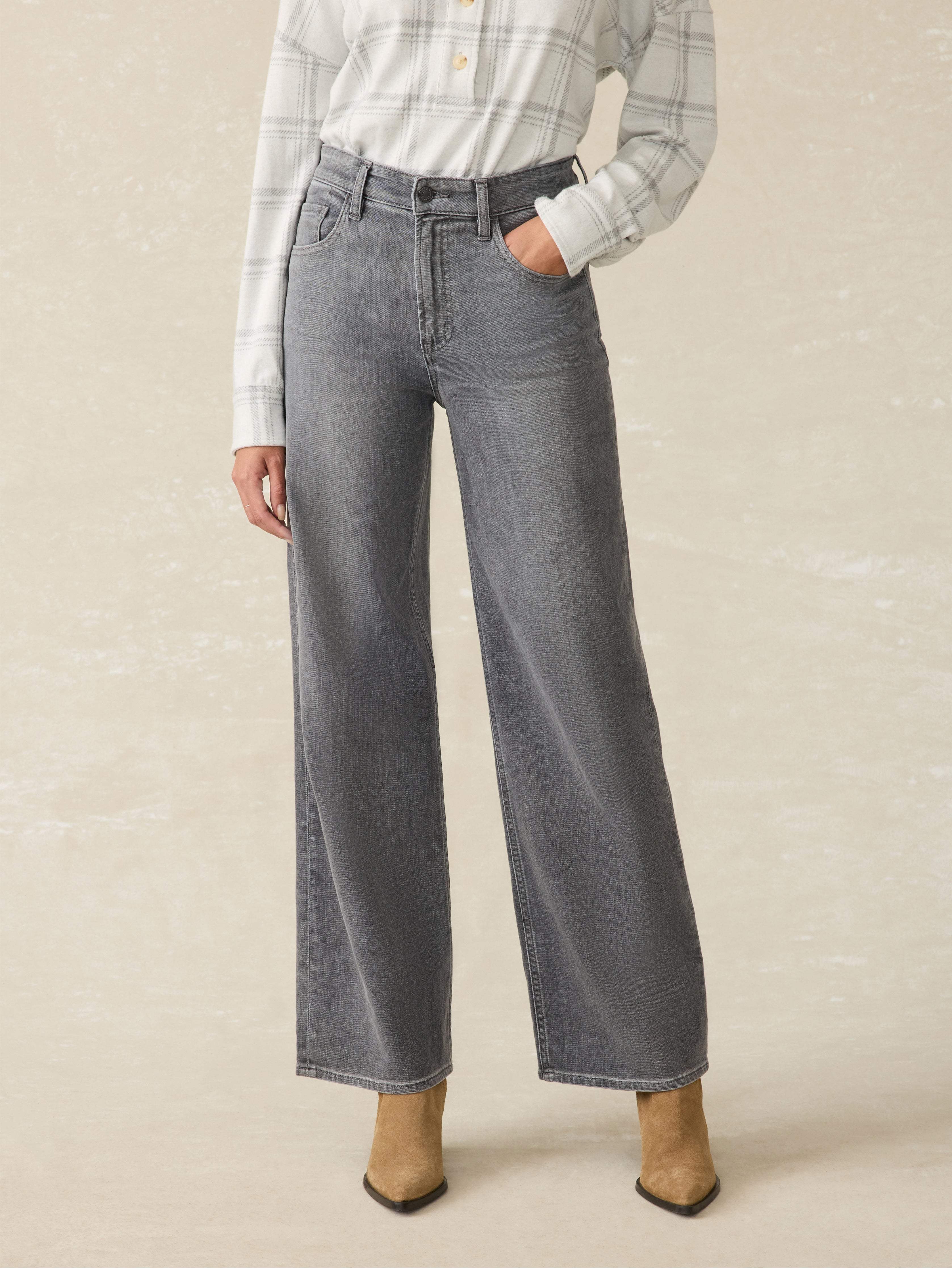 Dream Jean Wide Leg - Ash Grey Wash