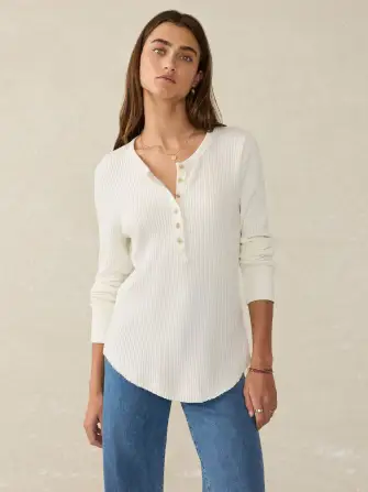 Legend™ Apres Waffle Henley - Egret(Egret,XXS)