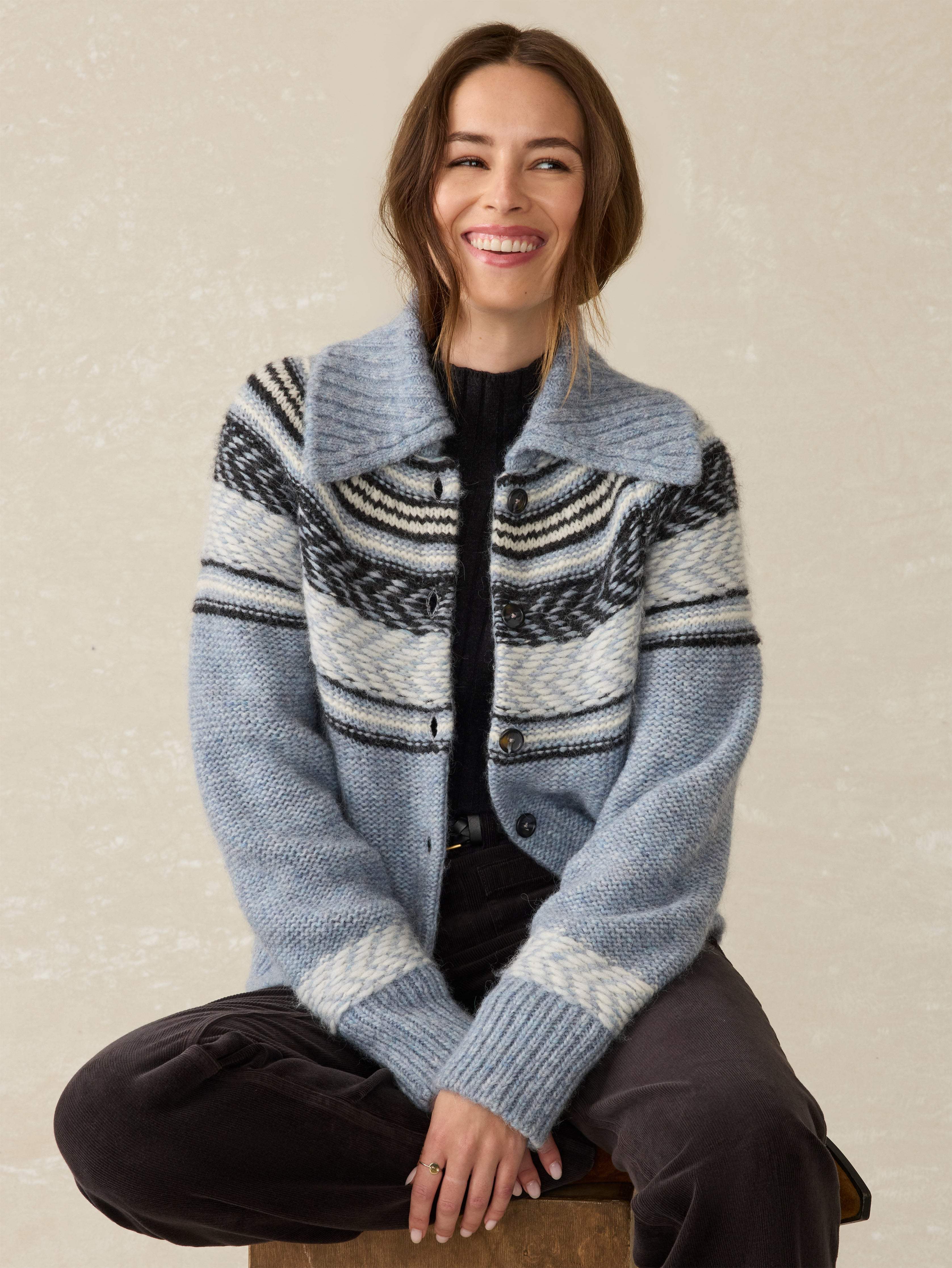 Native Knitter Eyedazzler Sweater - Blue Cloud