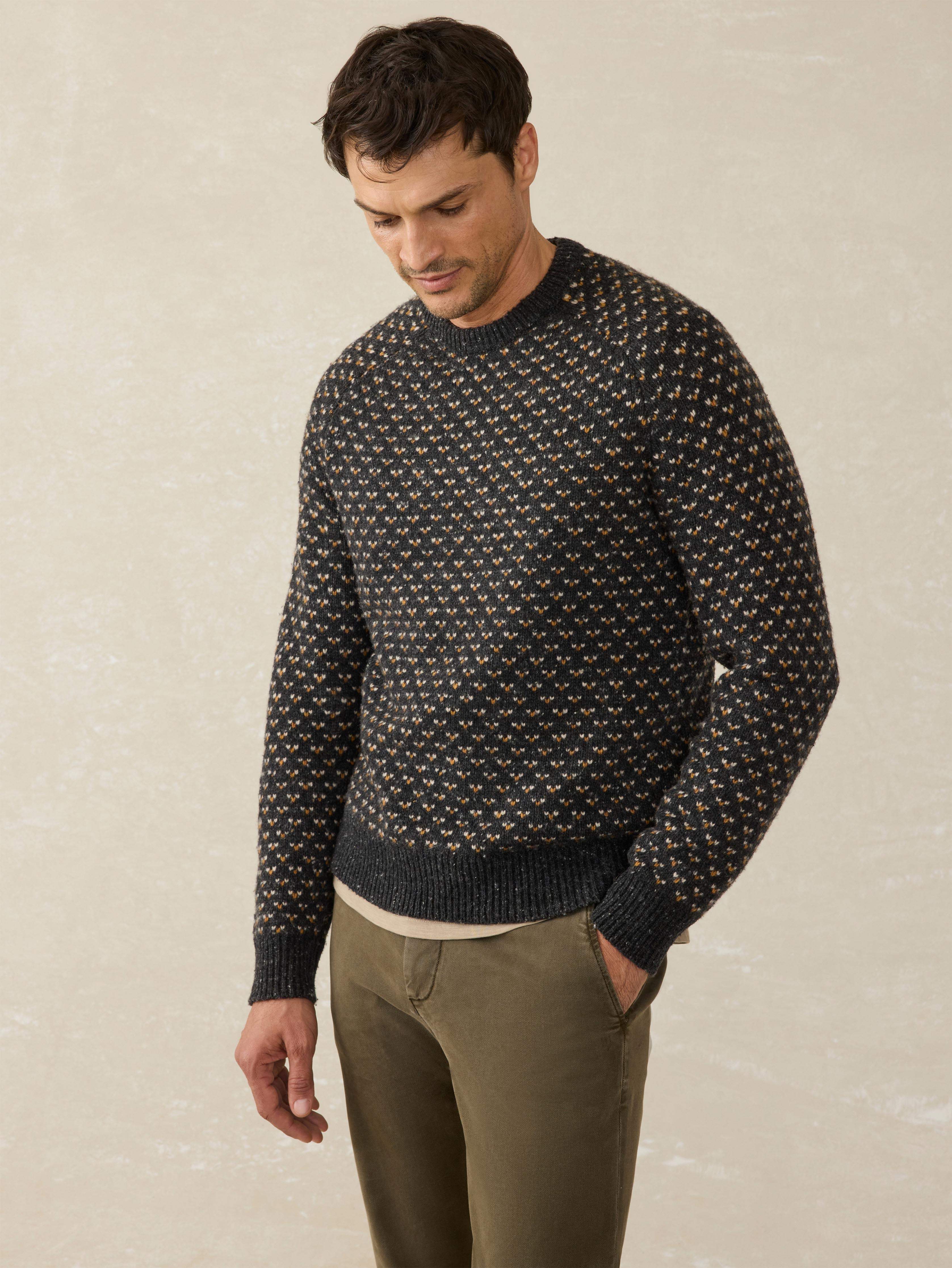 Donegal Crew Sweater - Charcoal Birdseye Marl